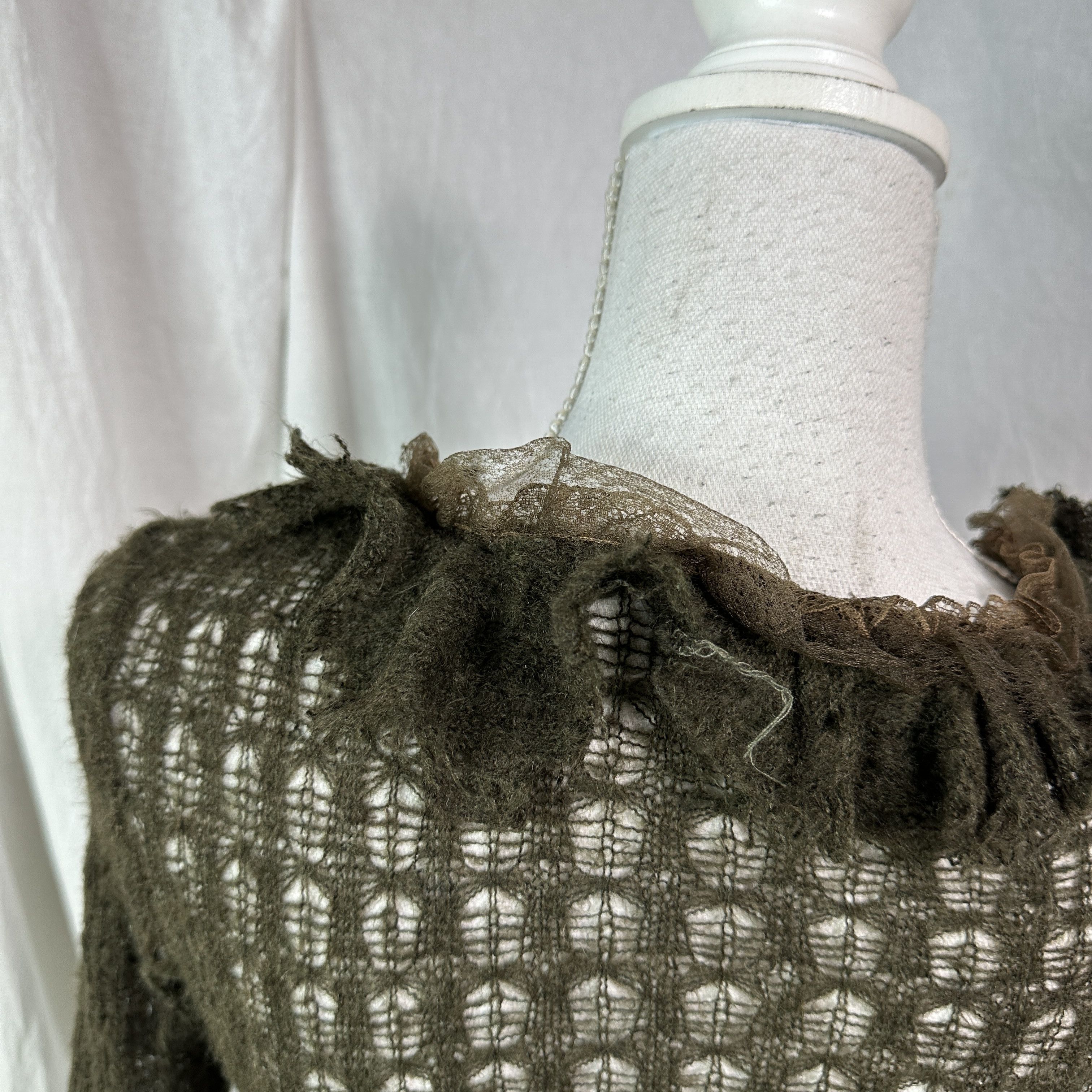 Vintage Vintage Avant Garde Mohair Crochet Cardigan Y2K Size M / US 6-8 / IT 42-44 - 6 Thumbnail