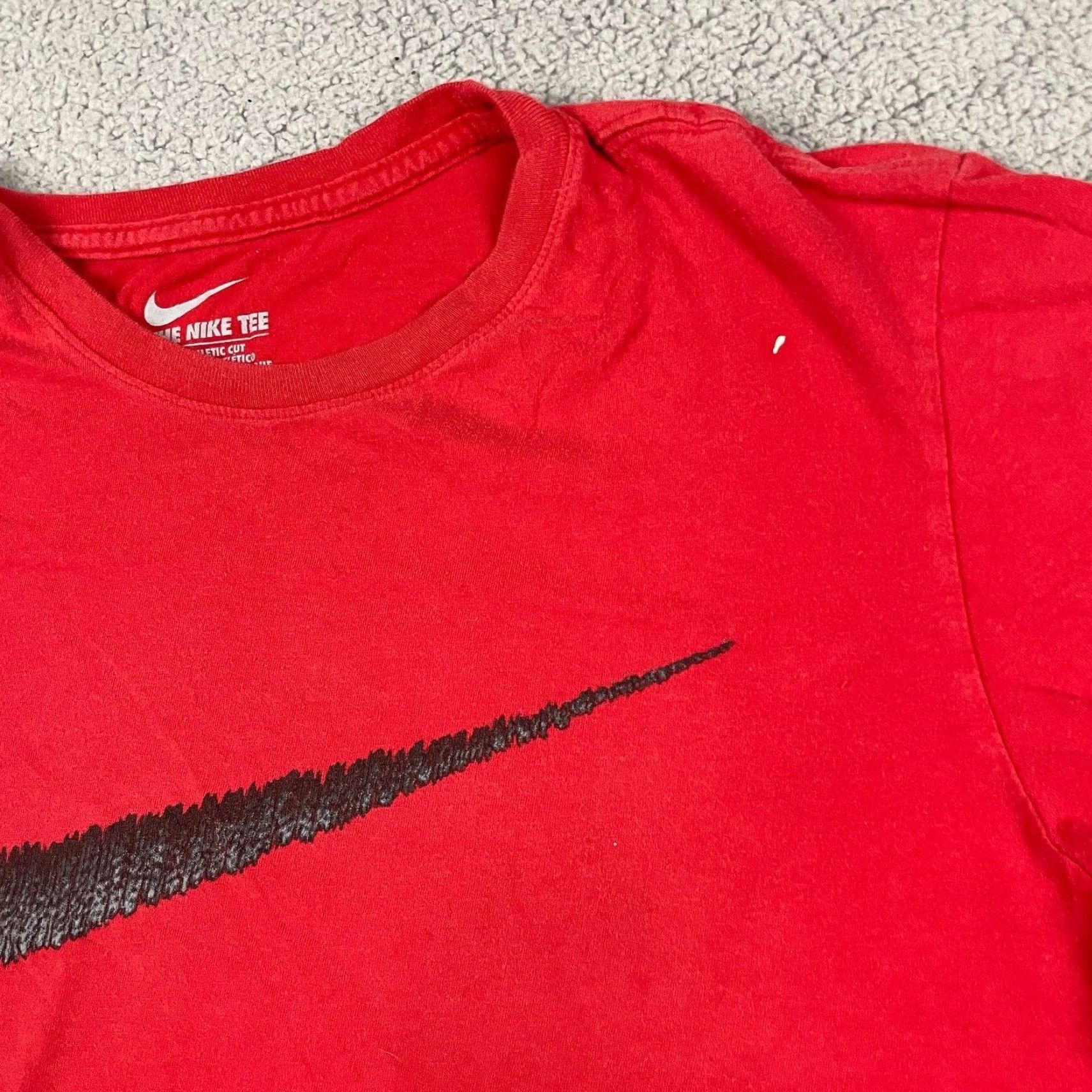Nike Nike Shirt Mens Large Black Red Logo Graphic Swoosh Check Workout Tshirt Size US L / EU 52-54 / 3 - 6 Thumbnail