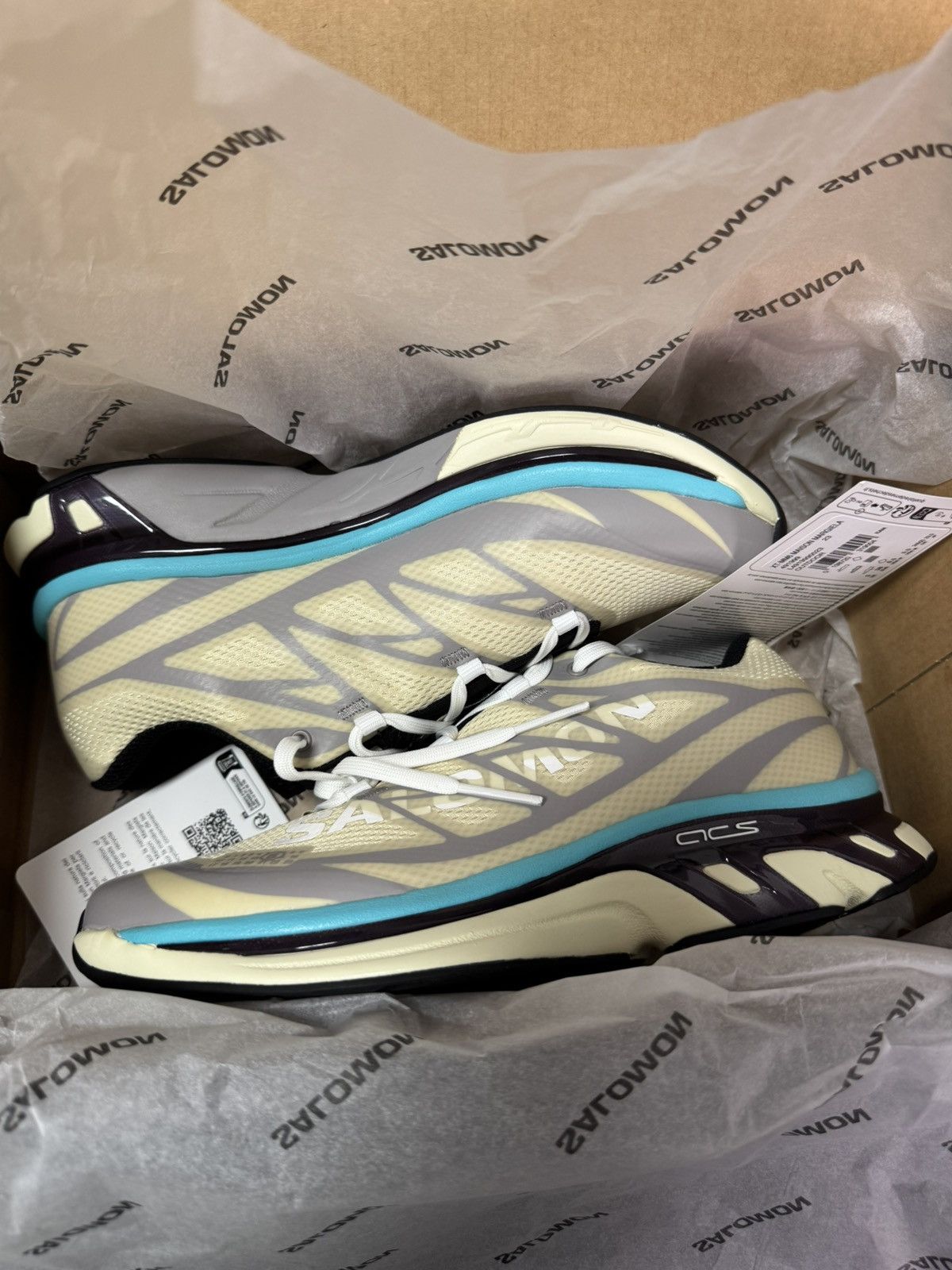 Salomon NIB XT-MM6 Retro Hiking Sneakers Unisex - Beige/Blue, 38 Size US 5.5 / EU 38 - 6 Thumbnail