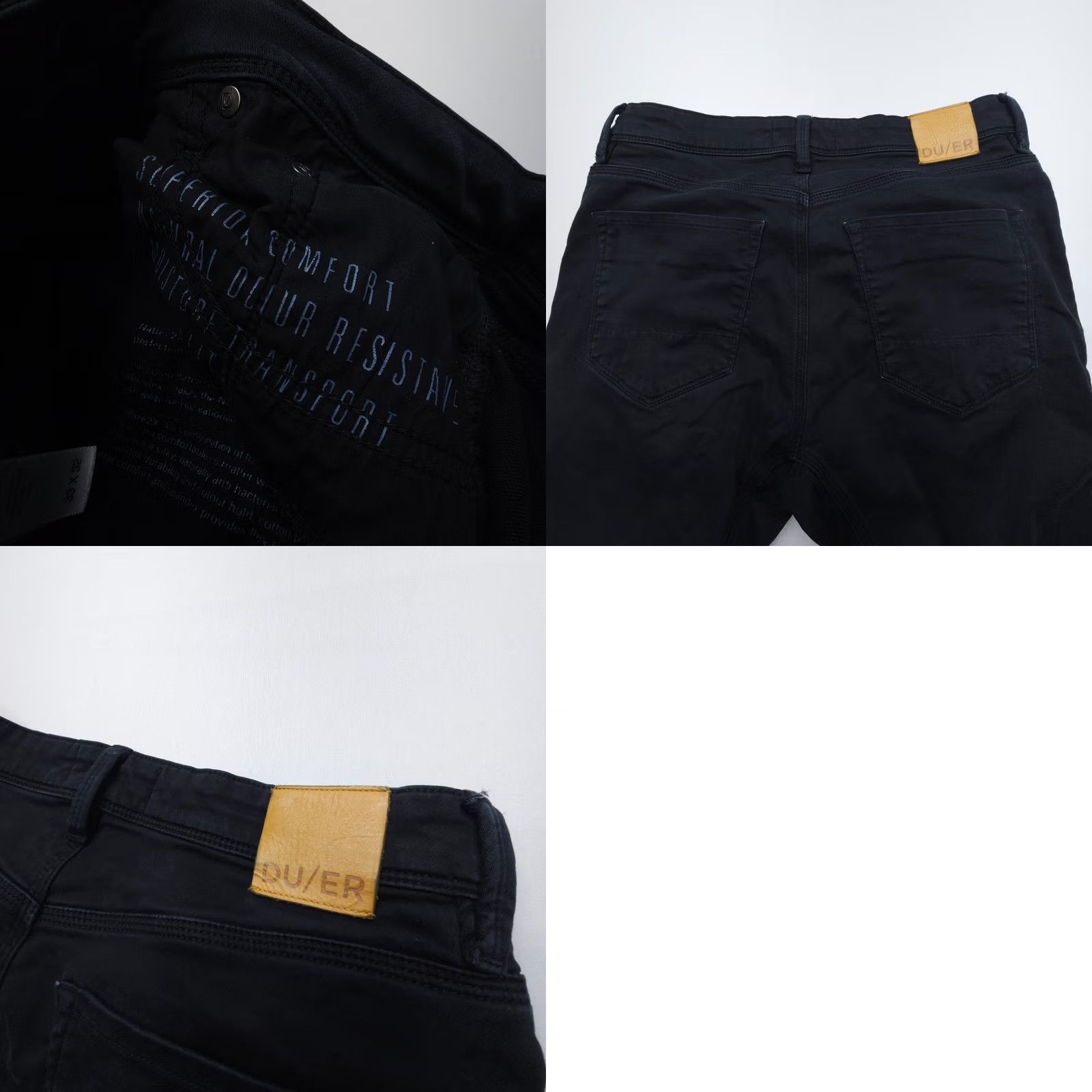 Denime DU/ER N2X Slim Fit Jeans Mens Black Stretch Performance Denim Comfort 33 x 32 Size US 33 - 9 Thumbnail