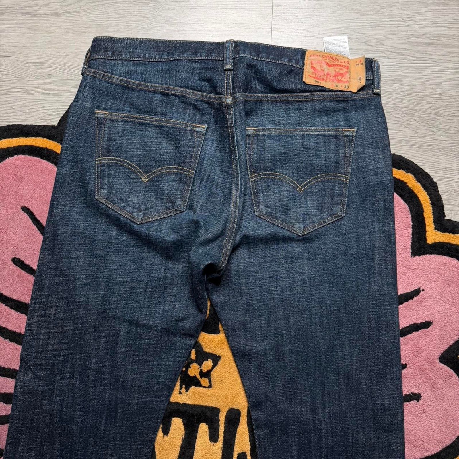 Levi's Levi’s Strauss 501 Button Fly Straight Leg Denim Jeans 36x30 Size US 36 / EU 52 - 8 Thumbnail