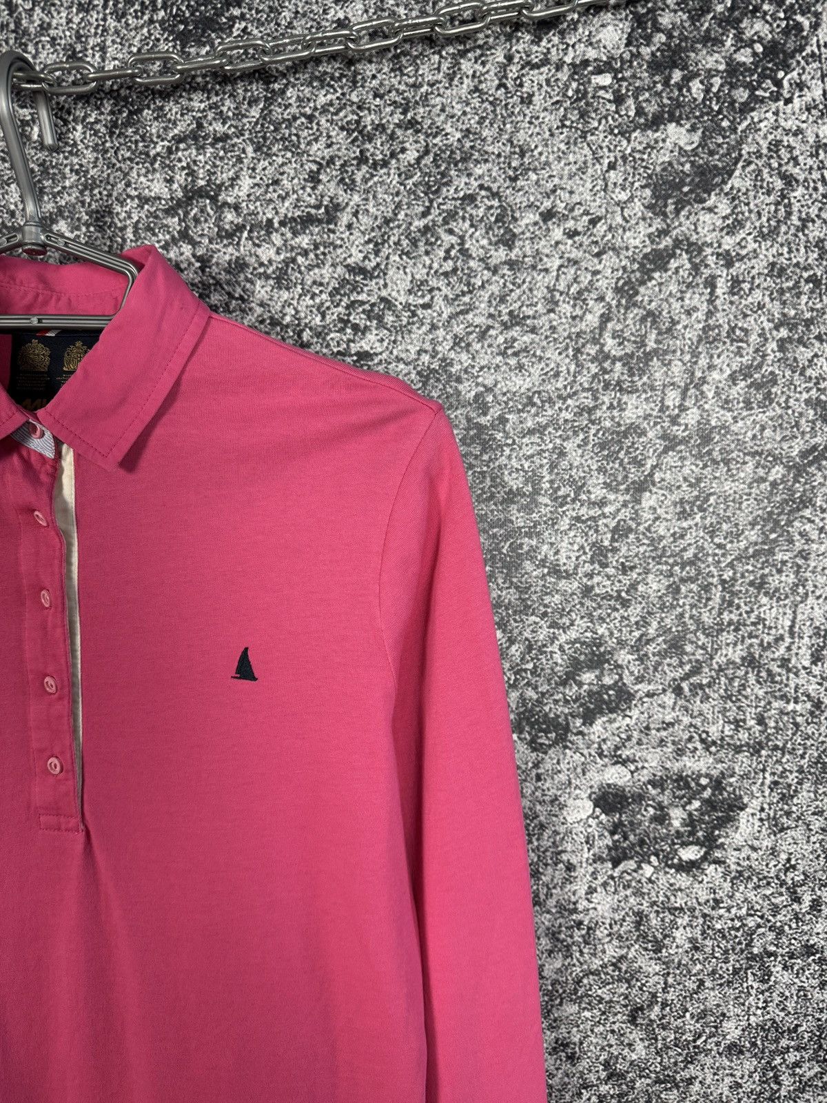 Musto Women’s Musto Long Sleeve Polo Shirt Pink Cotton Size 10 Size M / US 6-8 / IT 42-44 - 2 Thumbnail
