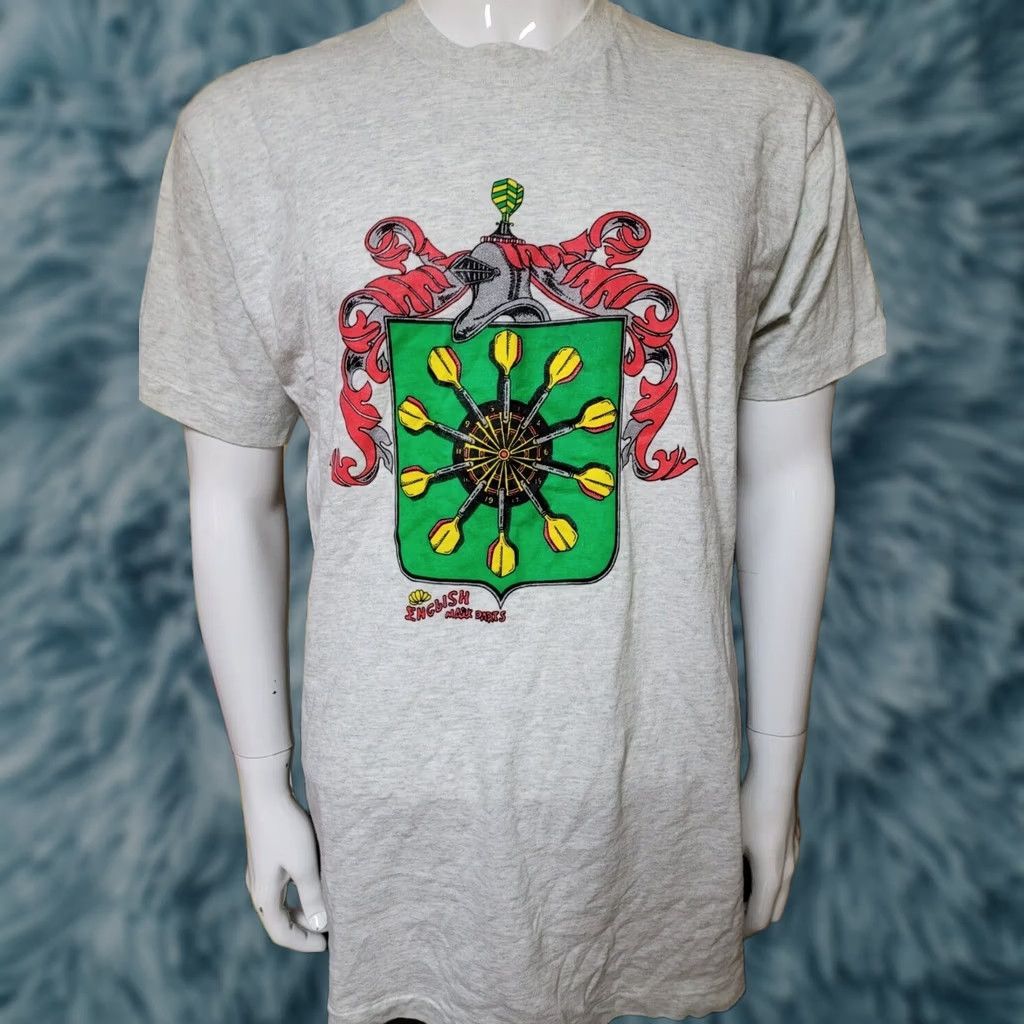 Fruit Of The Loom VTG Darts T Shirt Graphic Tee Mens Large Gray Fruit of the Loom Classic 90s Darts Theme Shirt Size US L / EU 52-54 / 3 - 1 Thumbnail