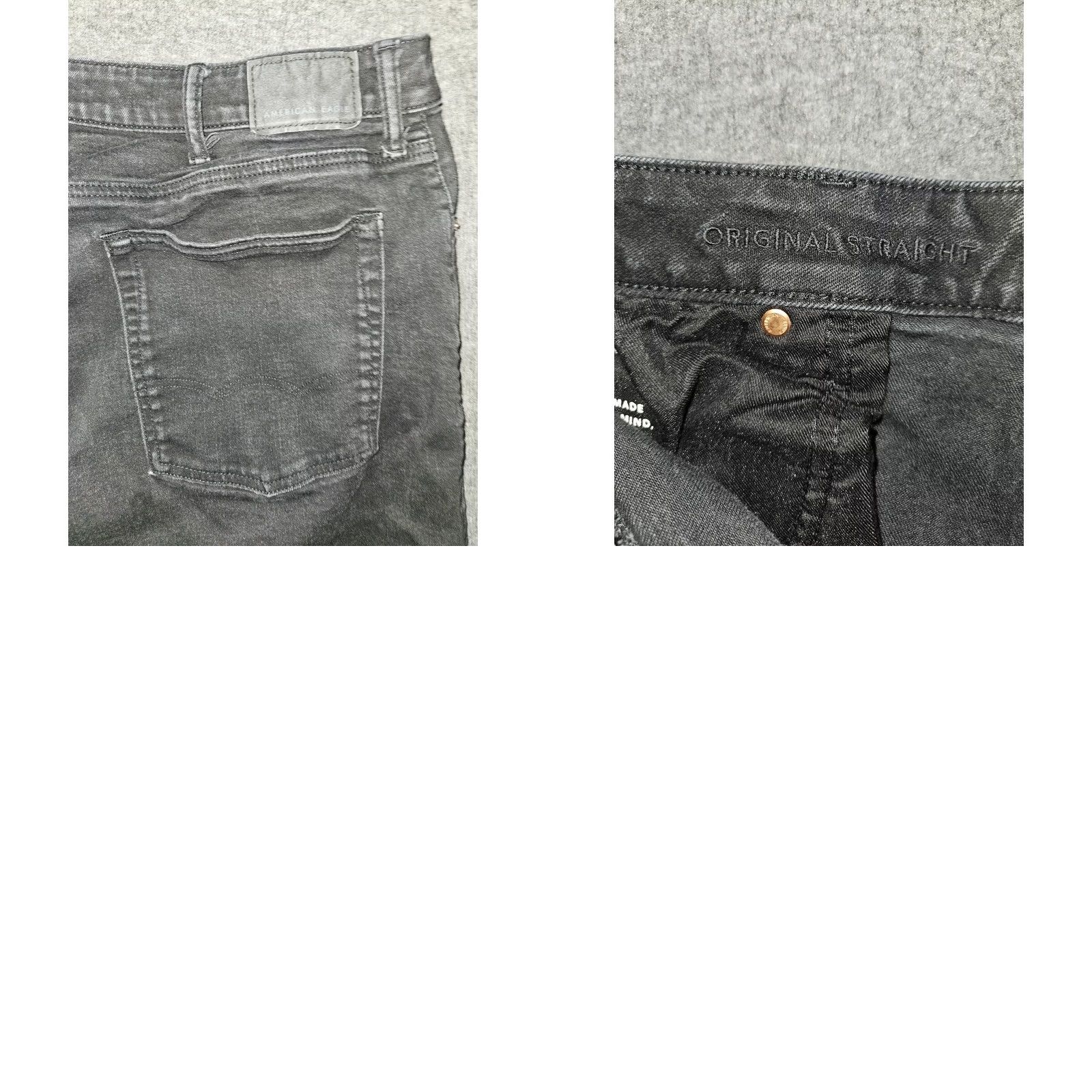 American Eagle Outfitters VINTAGE American Eagle Jeans Mens 40x32 Black Original Straight Airflex+ Denim Stretch Size US 40 / EU 56 - 8 Thumbnail