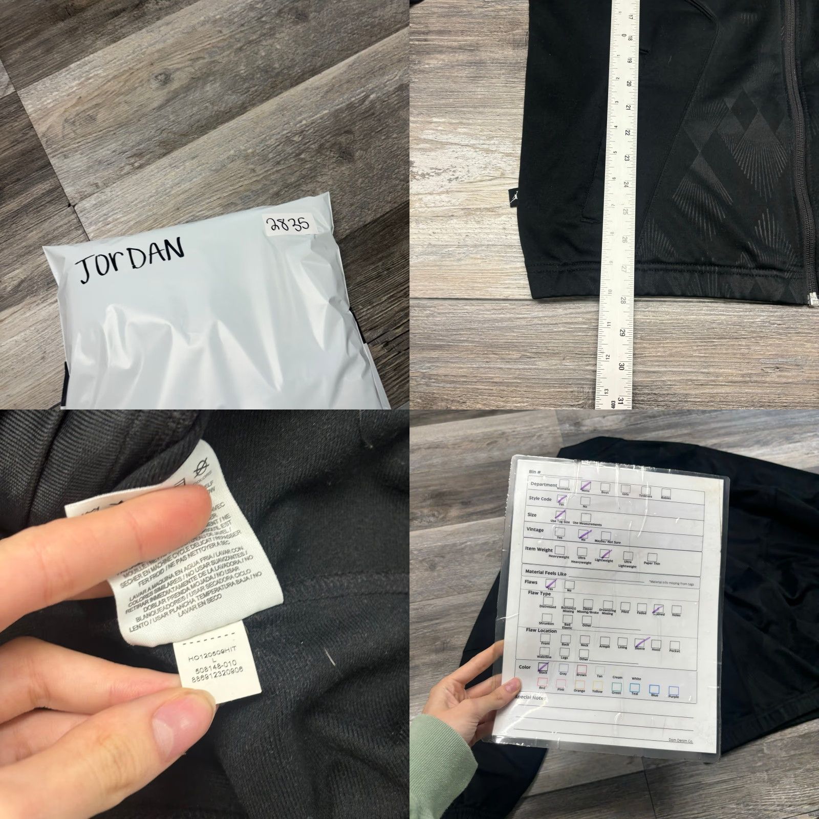 Nike Nike Air Jordan Geometric Diamond Black Mens Large Full Zip Jumpman Track Jacket Size US L / EU 52-54 / 3 - 8 Thumbnail