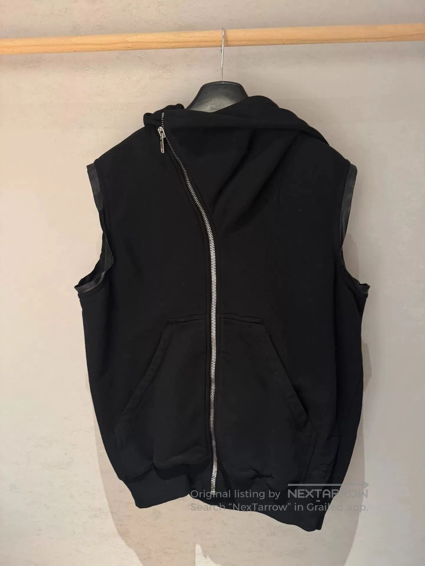 Rick Owens DRKSHDW Black Hooded Vest.