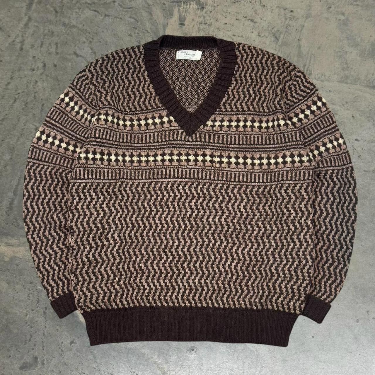 Japanese Brand × Vintage Vintage 80s Mark’s Sweater Co. Striped Acrylic Sweater Size US M / EU 48-50 / 2 - 1 Thumbnail