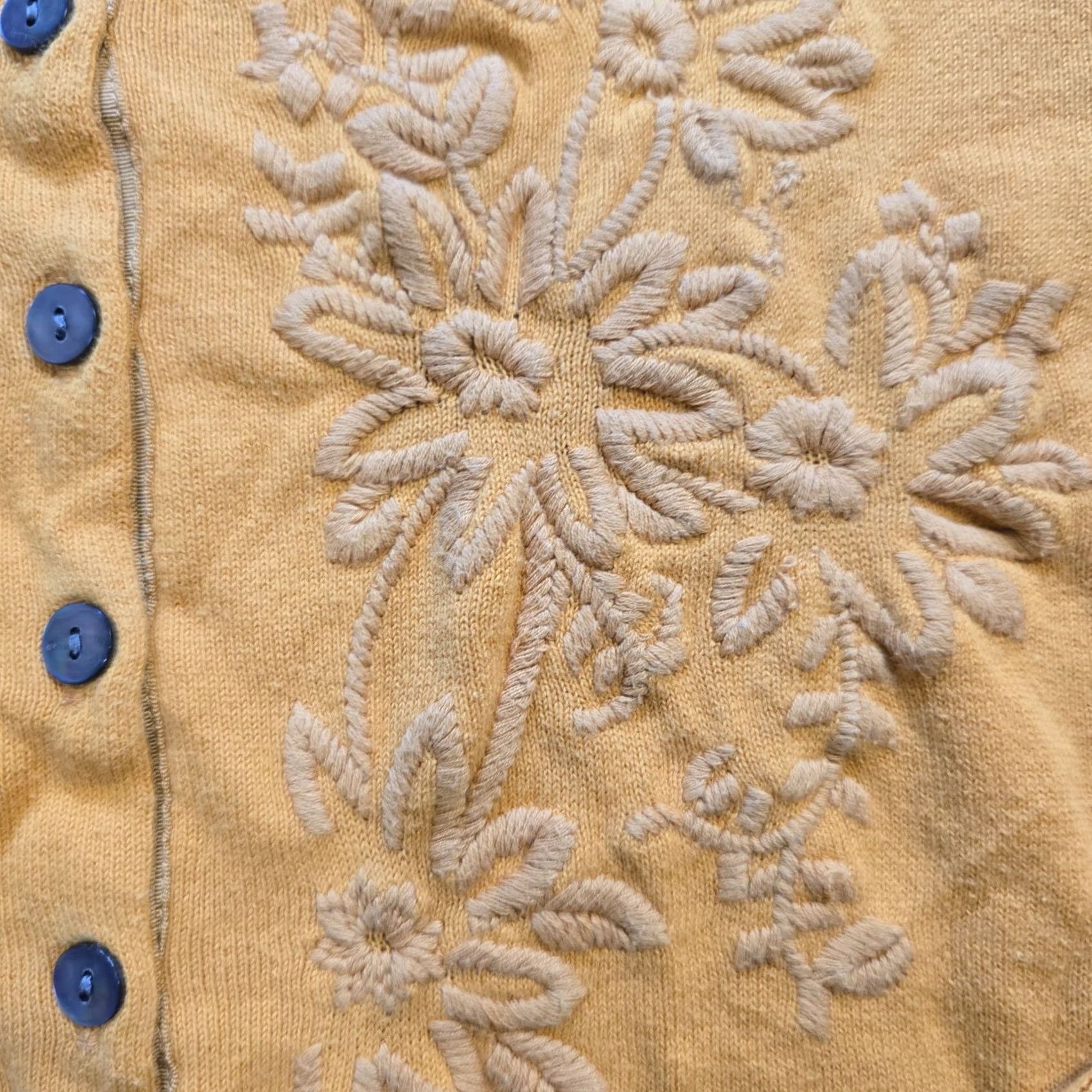 Vintage Sundance Sweater Cardigan Shirt Womens Size M Yellow Embroidery Capsule Casual Bohemian 90s? Size M / US 6-8 / IT 42-44 - 4 Thumbnail