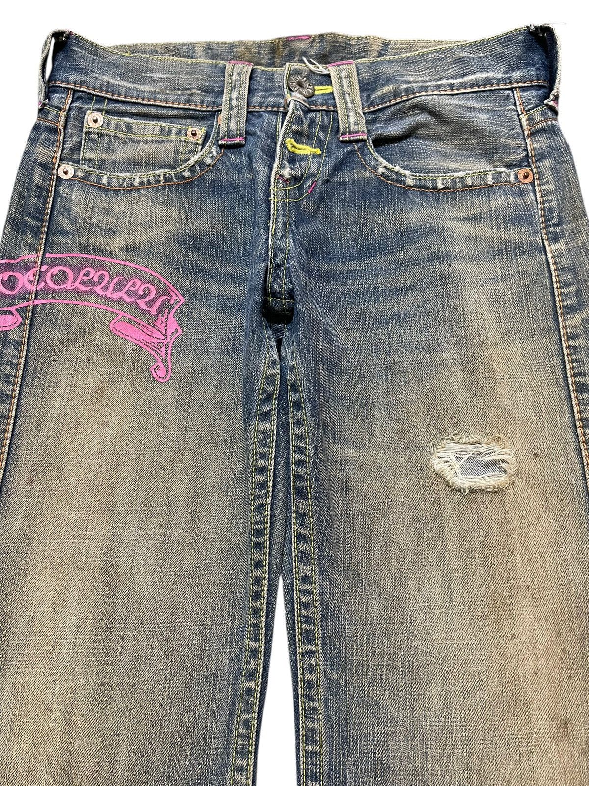 Hysteric Glamour Vintage Japanese Brand Mud Style Wash Distress Loose Jeans Size US 30 / EU 46 - 3 Thumbnail
