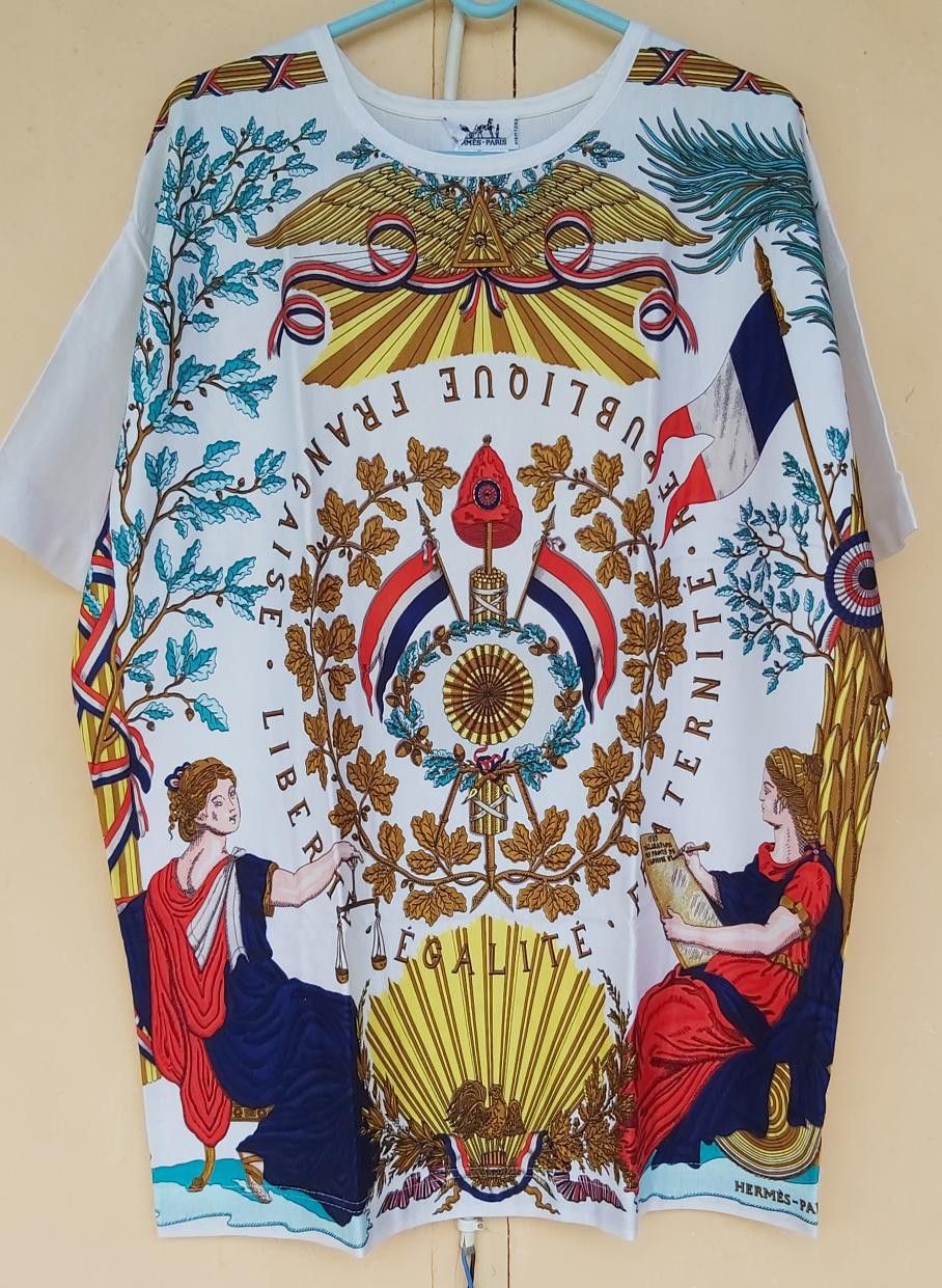 Hermes Rare vintage Hermes Paris fraternite republique francaise Size US L / EU 52-54 / 3 - 1 Thumbnail