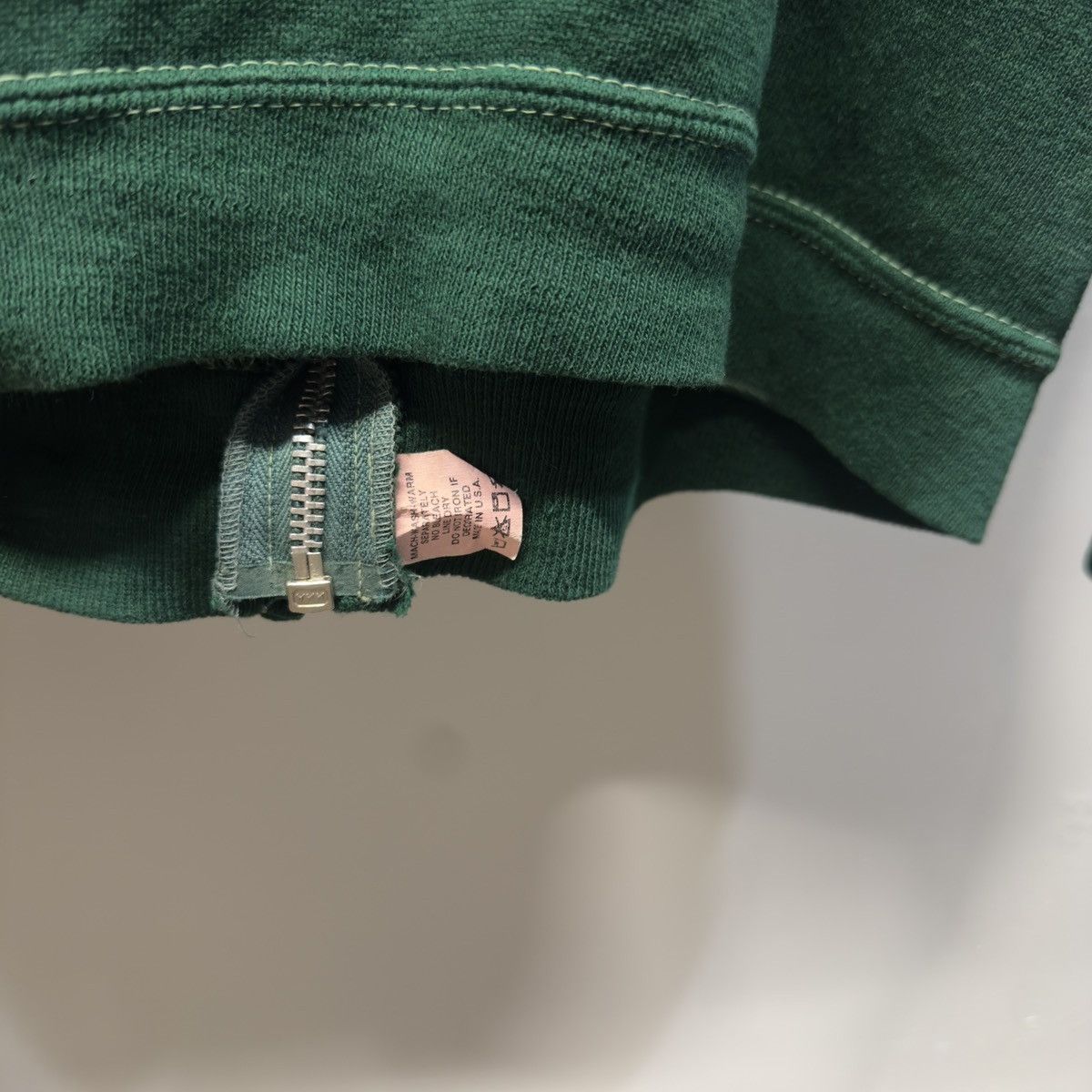 Vintage 80s Faded Distressed Thrashed Green Zip Hoodie ERD Grunge Size US M / EU 48-50 / 2 - 3 Thumbnail