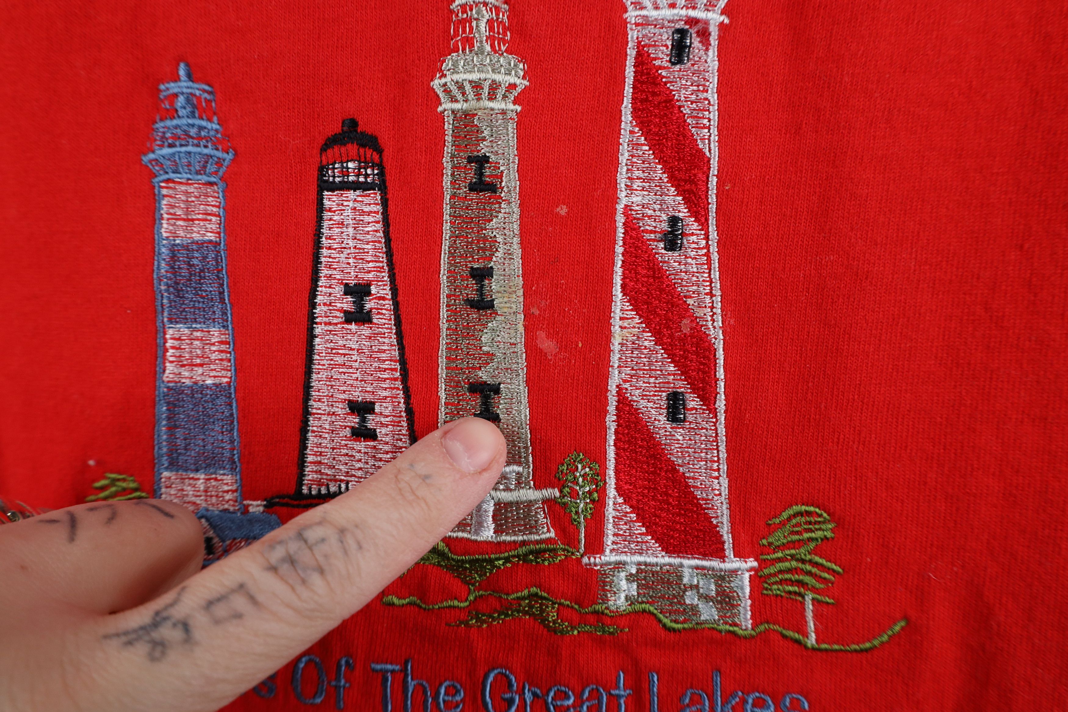 Vintage Vintage 90s Streetwear of the Great Lakes Lighthouse T-Shirt Size US L / EU 52-54 / 3 - 5 Thumbnail