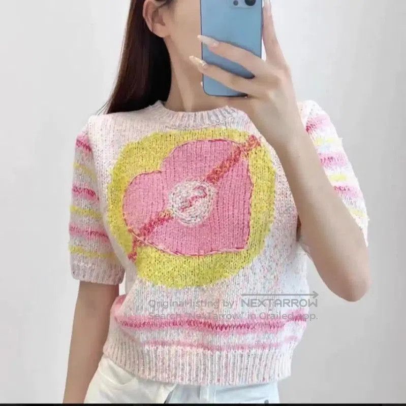 Chanel Chanel Multicolor Cotton Blend Short-Sleeve Sweater . Size M / US 6-8 / IT 42-44 - 6 Thumbnail