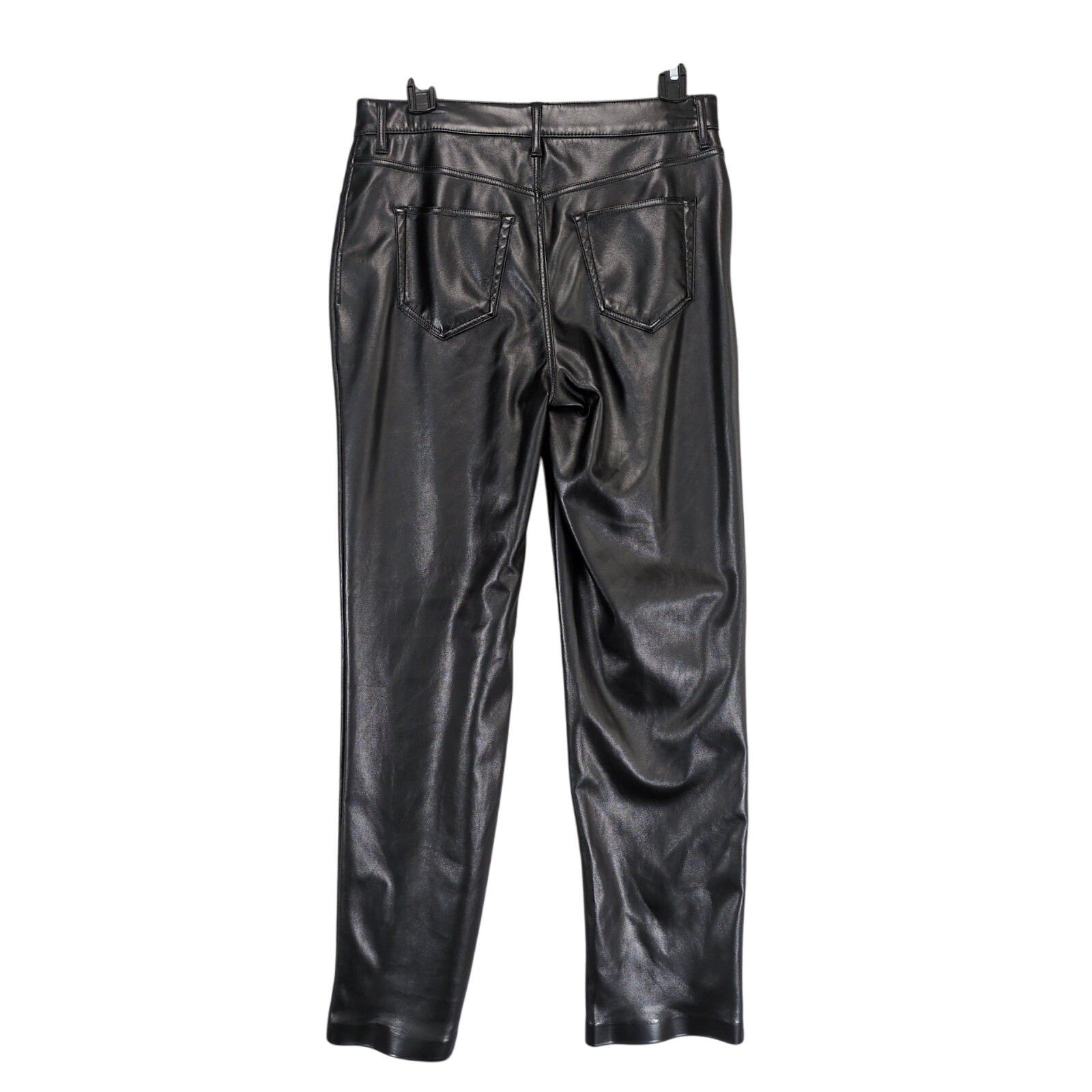 Joie Joie Women's 4 Faux Black Leather Straight Leg Pants Size 27" / US 4 / IT 40 - 2 Thumbnail