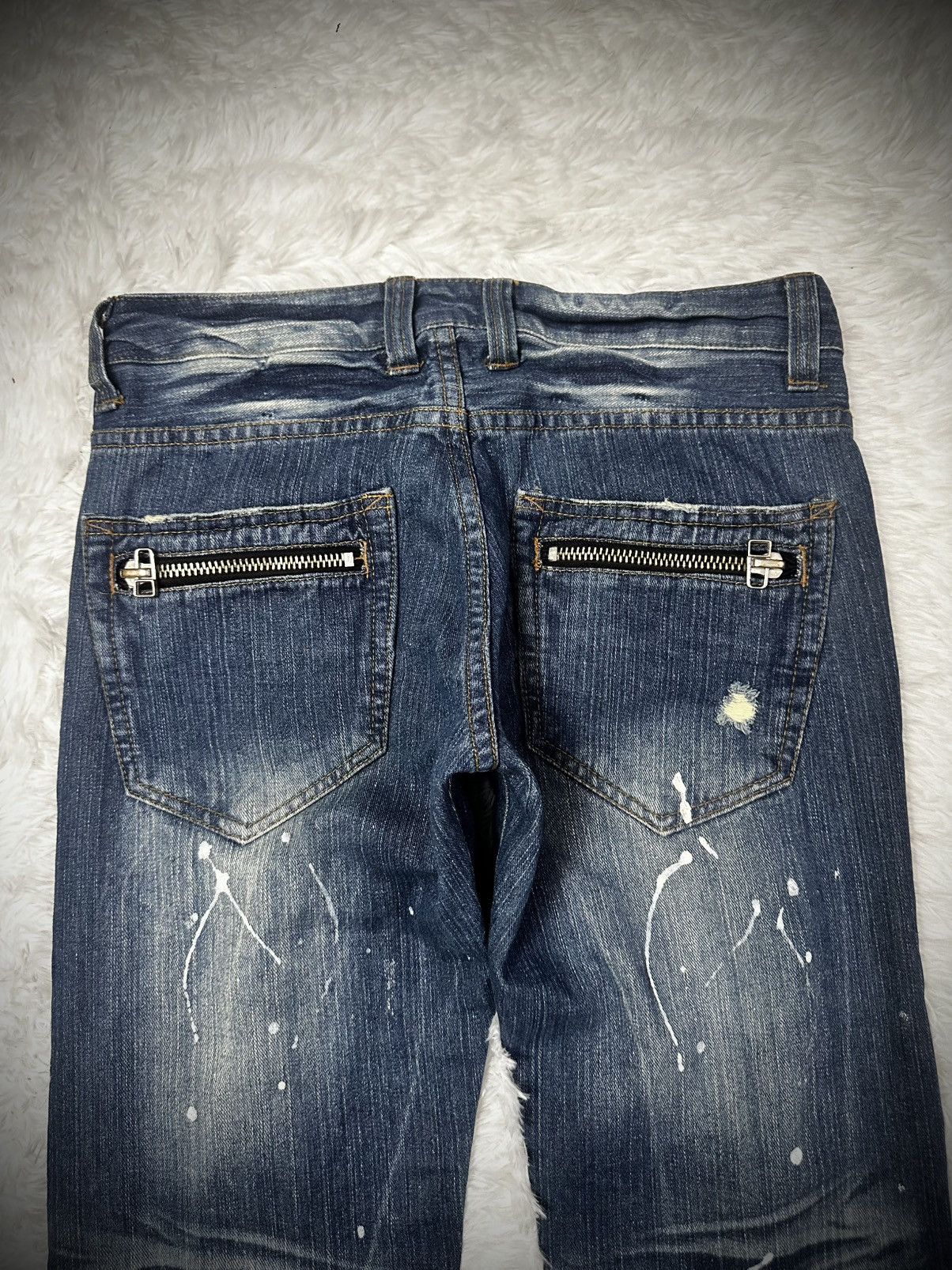 Tornado Mart 💥rare💥 japanese brand root three distressed splatter jeans Size US 32 / EU 48 - 10 Thumbnail
