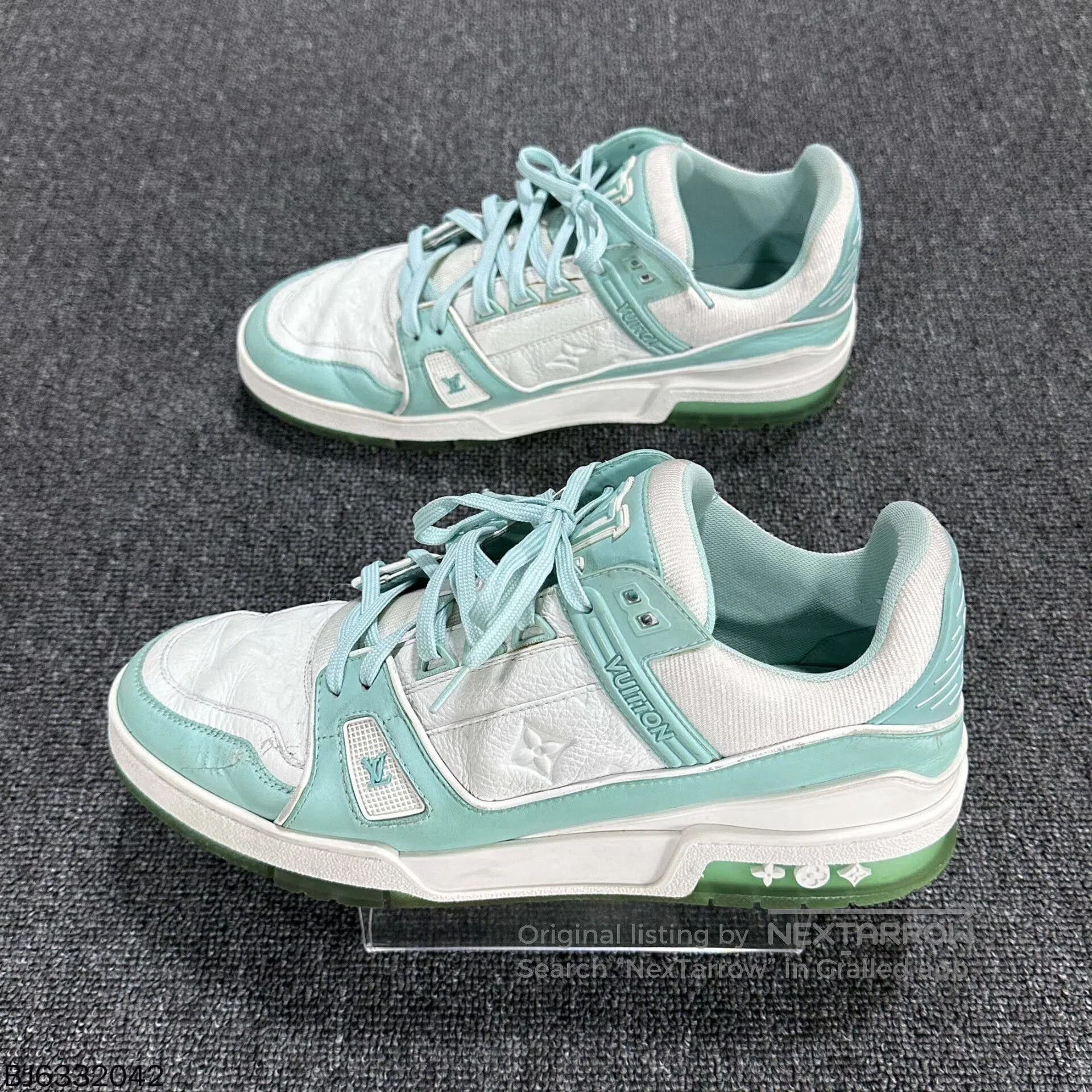 Louis Vuitton tiffany green embossed trainer by louis vuitton. Size US 9 / EU 42 - 5 Thumbnail
