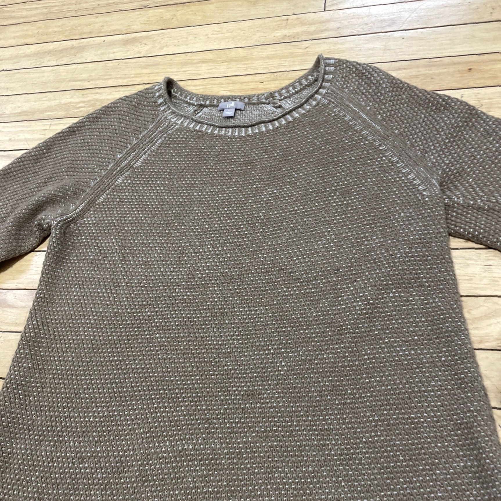 J. Jill J. Jill Womens Sweater Dress Wool Blend Brown Knit Boat Neck Raglan Sleeve L Size L / US 10 / IT 46 - 3 Thumbnail