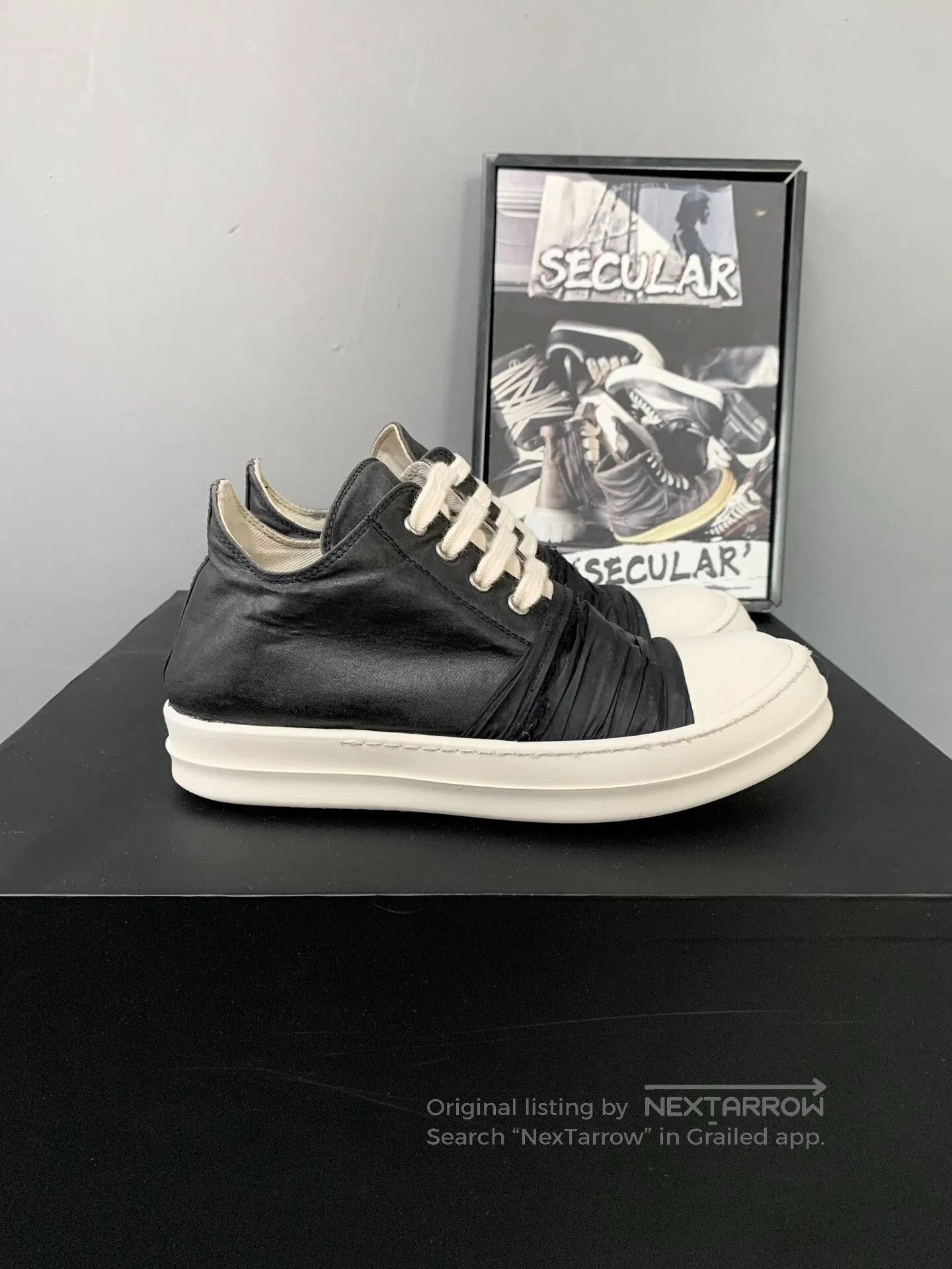 Rick Owens rick owens black and white low-top sneakers. Size US 6 / IT 36 - 2 Thumbnail