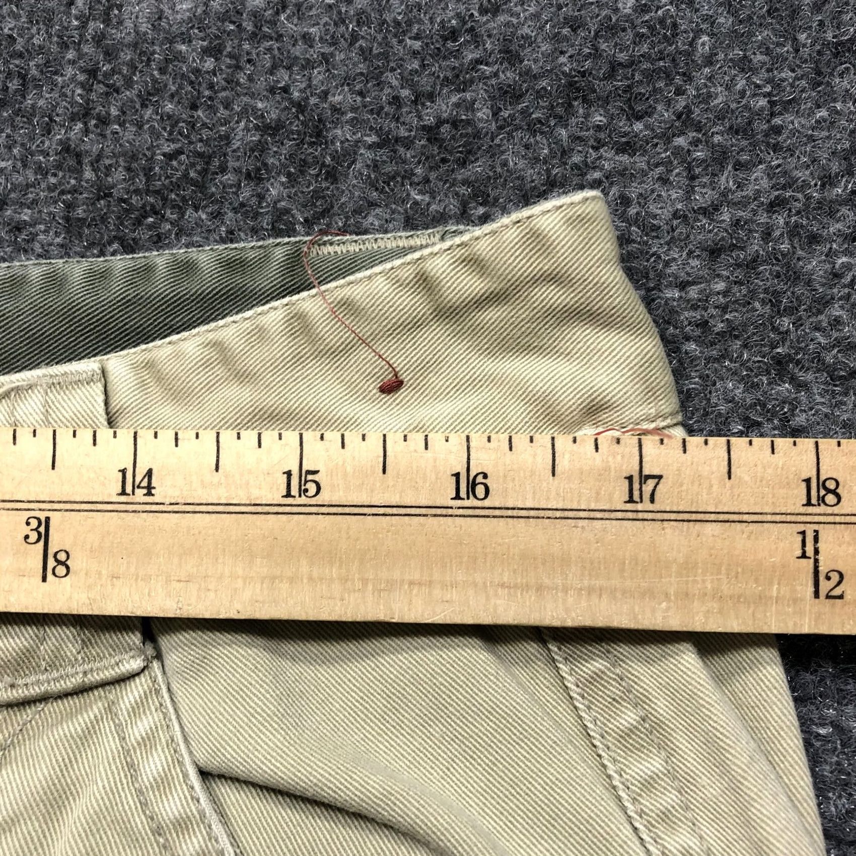 Vintage Plugg Mens Cargo Pants Beige 34x30 Regular Relaxed Fit Pockets Casual Denim Style Cotton Front Snap Flat Front Size US 34 / EU 50 - 2 Thumbnail