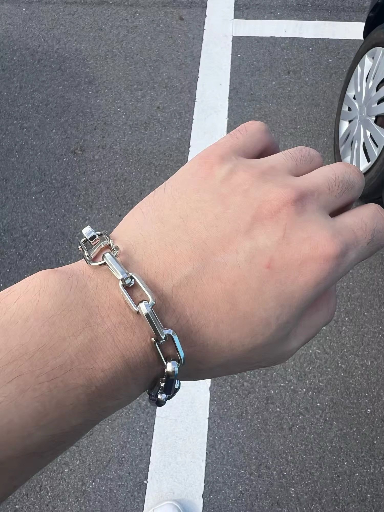 Jewelry Silver Square Chain Bracelet Size ONE SIZE - 1 Thumbnail