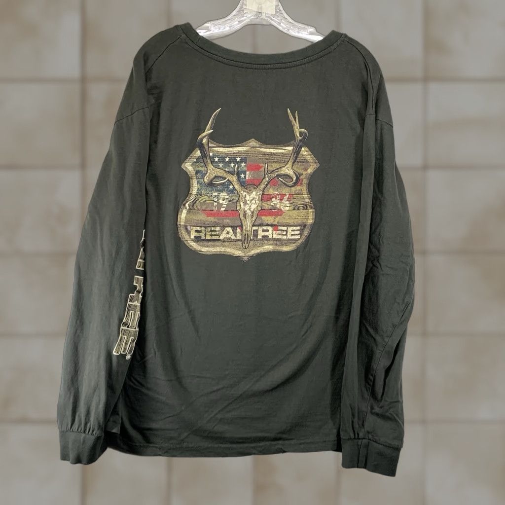 Realtree Realtree Edge Men's T-Shirt 2XL Crew Neck Long Sleeve Olive Green Cotton Outdoor Fishing Logo Size US XXL / EU 58 / 5 - 1 Thumbnail