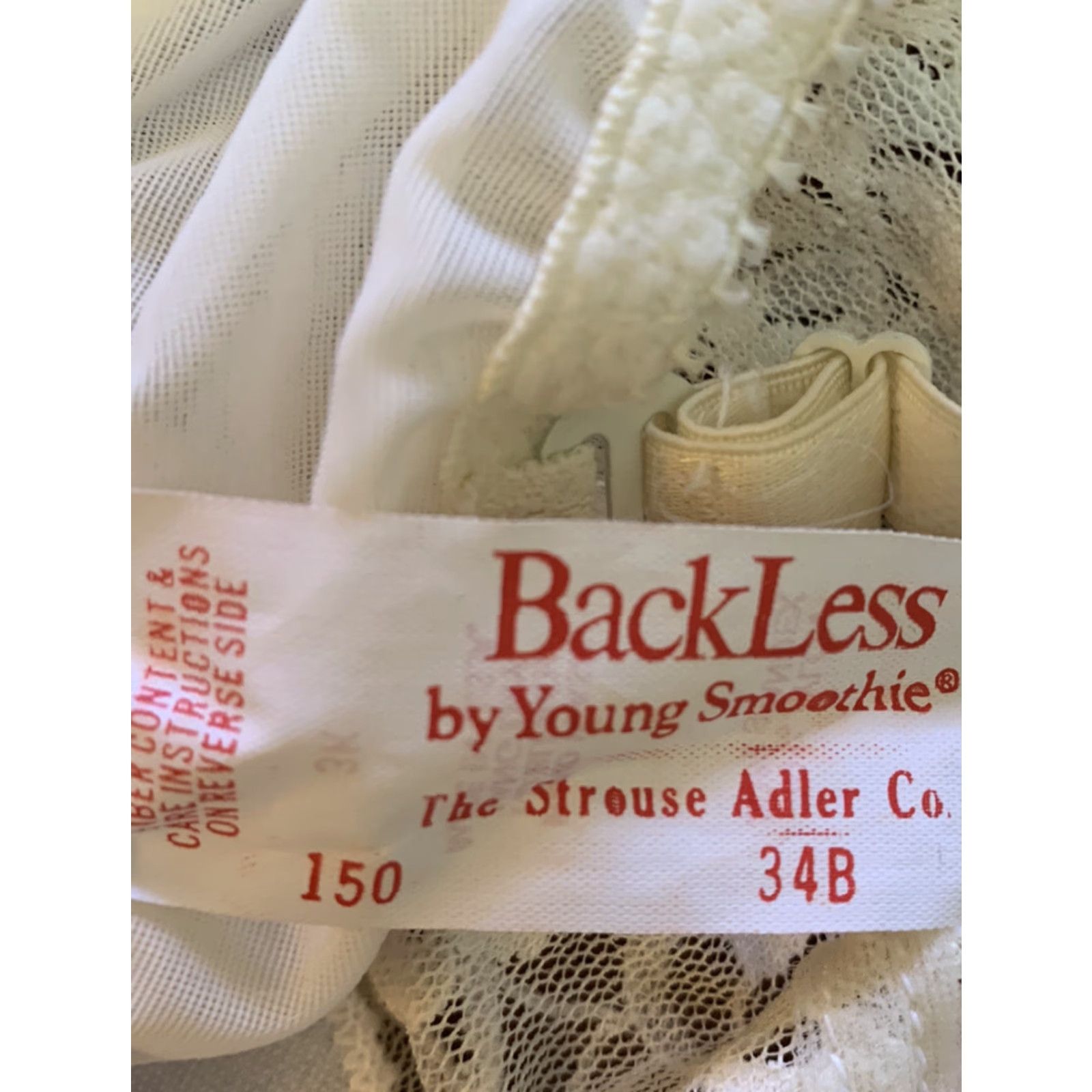 Vintage VINTAGE Young Smoothie Lace Backless Bra Adjustable Size 34B Made in USA NEW NOS Size ONE SIZE - 4 Thumbnail