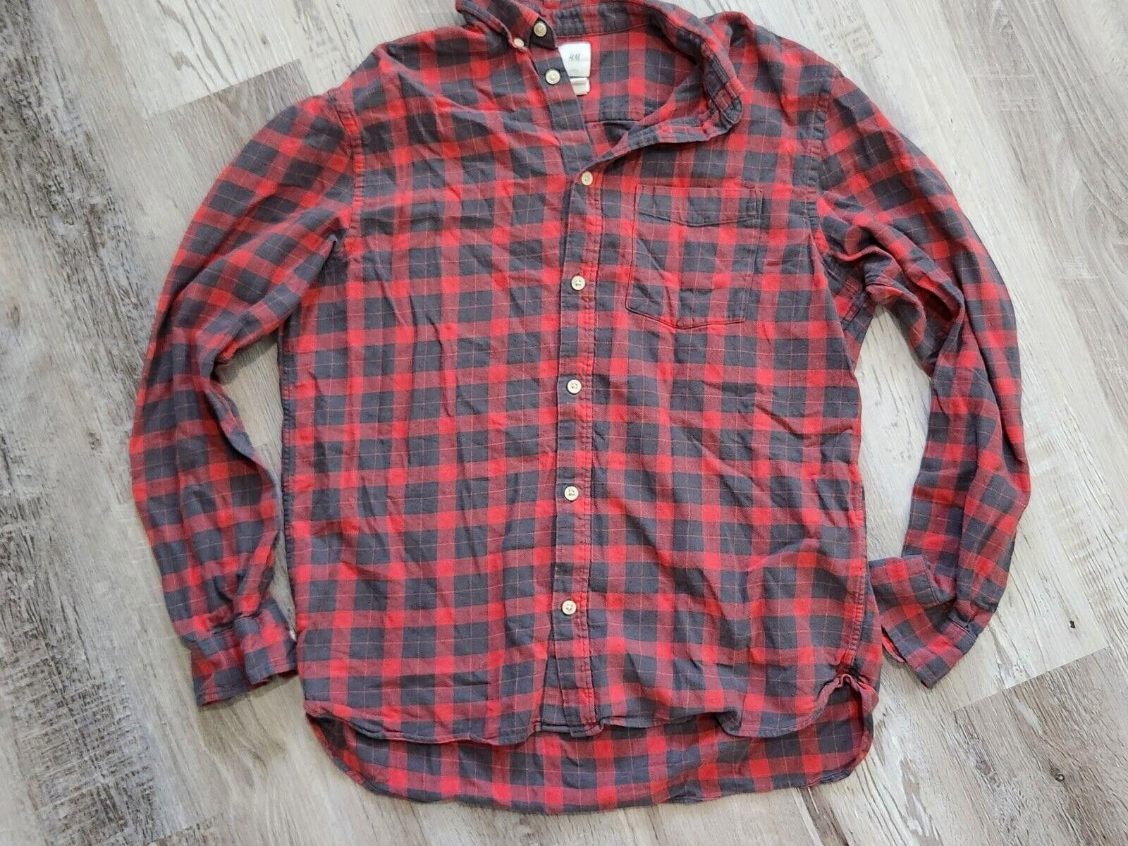 H&M HM Plaid Shirt Button Down Large Buffalo Check Red Grunge Size US L / EU 52-54 / 3 - 1 Thumbnail