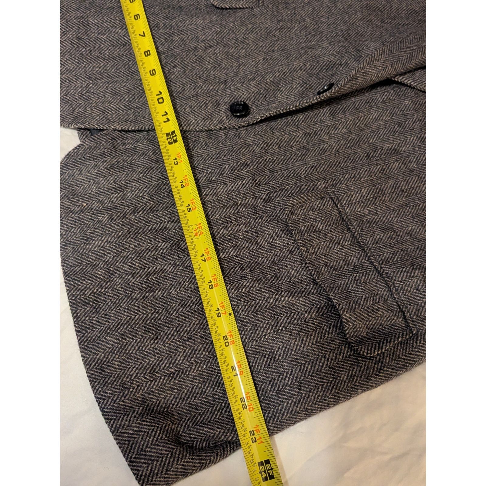 Lands' End Land End Tweed Lambswool Herringbone Blazer 48 Reg 2 button Size 48R - 10 Thumbnail