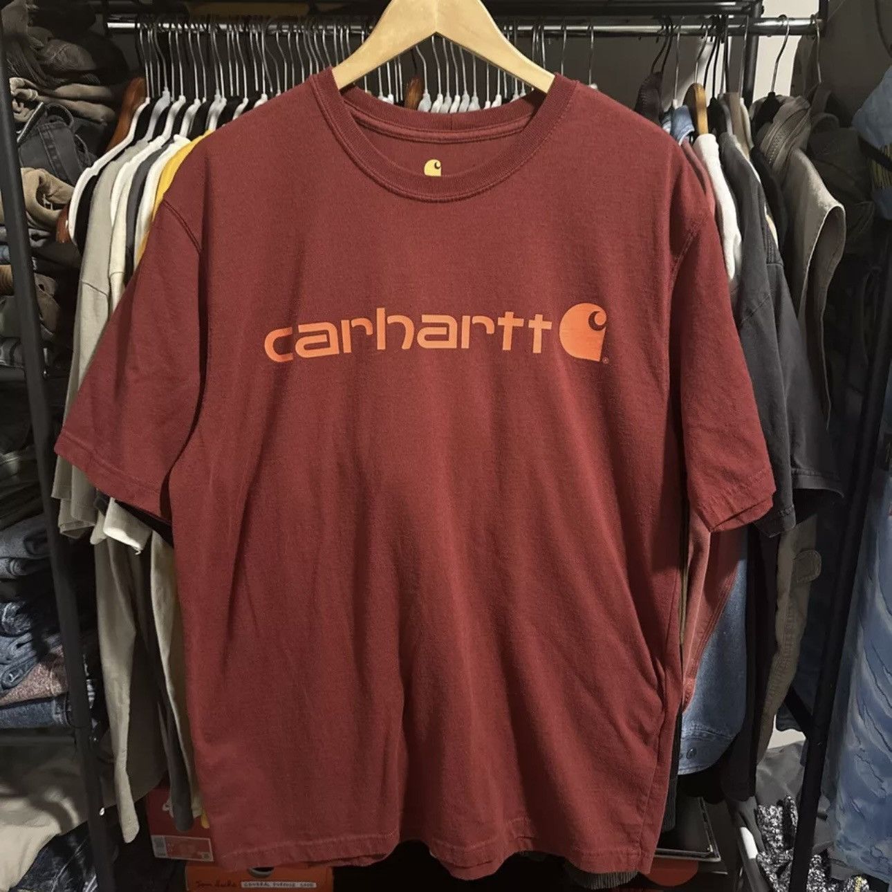 Carhartt Carhartt Shirt Red Spell Out Original Fit Workwear Crewneck Size US M / EU 48-50 / 2 - 1 Thumbnail