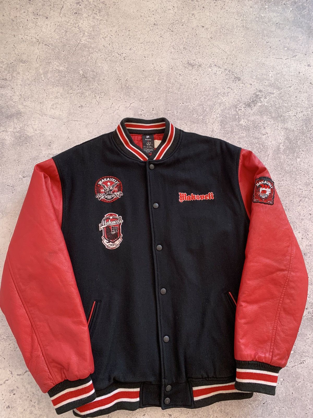 Makaveli VTG 90’s Makavelli 2Pac Wool/Leather Bomber Jacket XL size Size US XL / EU 56 / 4 - 3 Thumbnail