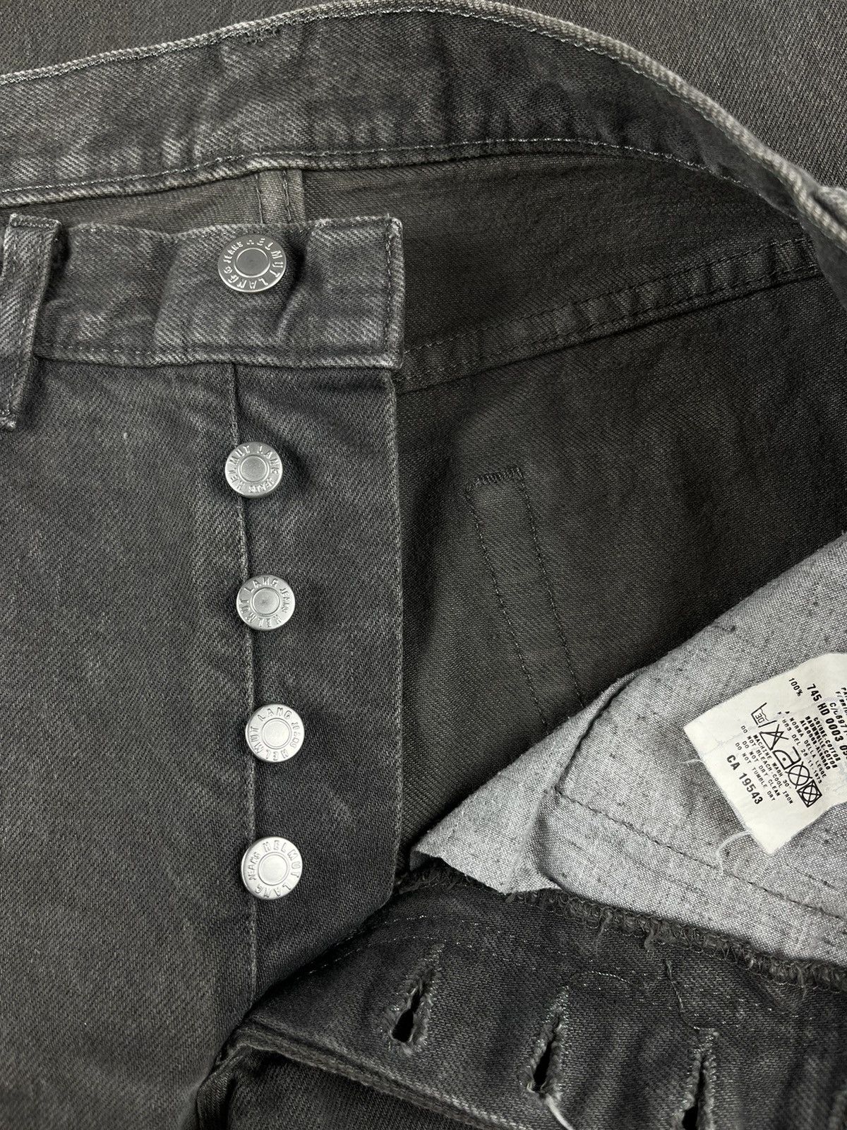 Helmut Lang SS00 Helmut Lang Charcoal Brown Painter Denim Jeans Size US 27 - 5 Thumbnail