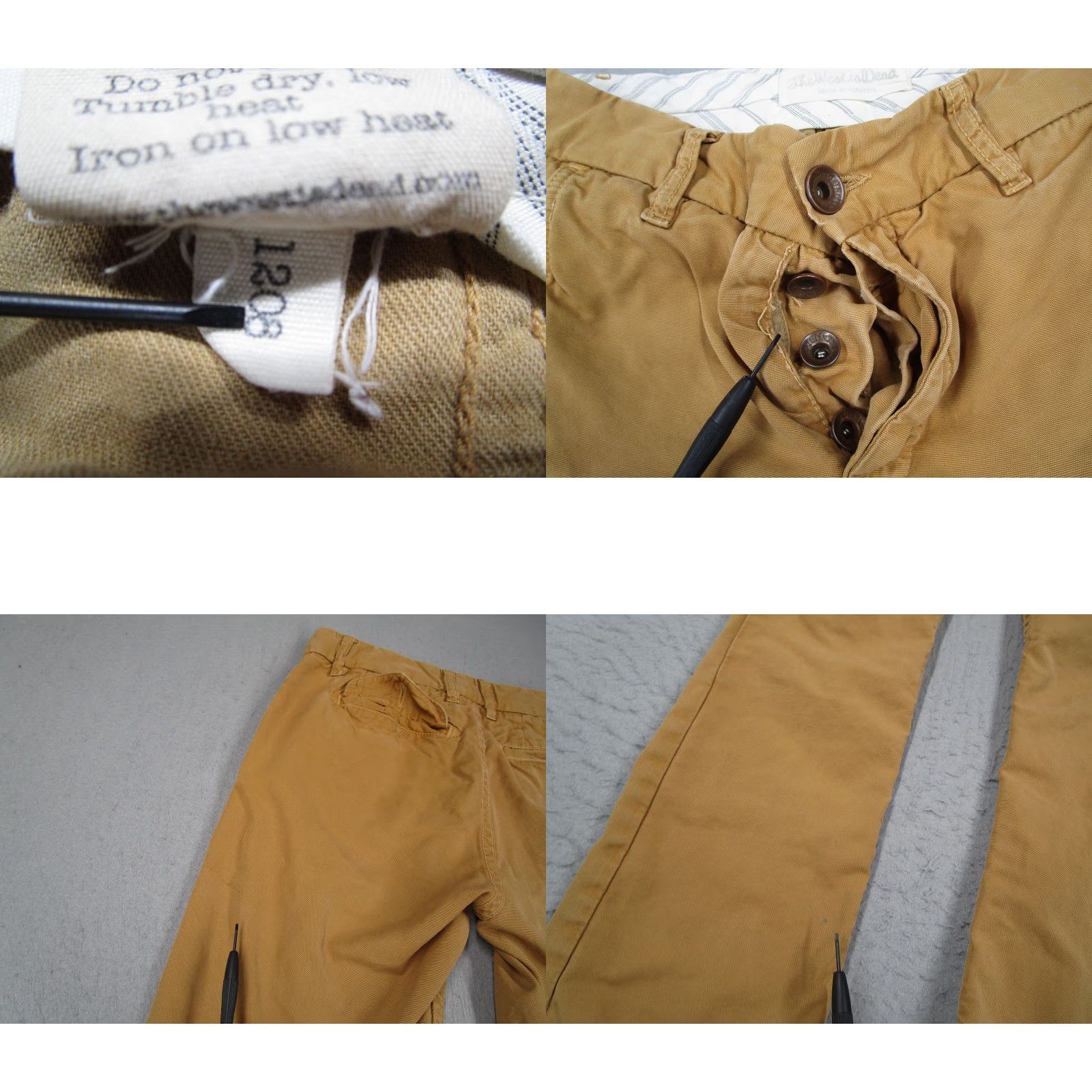 The West Is Dead VINTAGE The West is Dead Pants Mens 30x32 Khaki Slim Fit Distressed Made USA Size US 30 / EU 46 - 8 Thumbnail