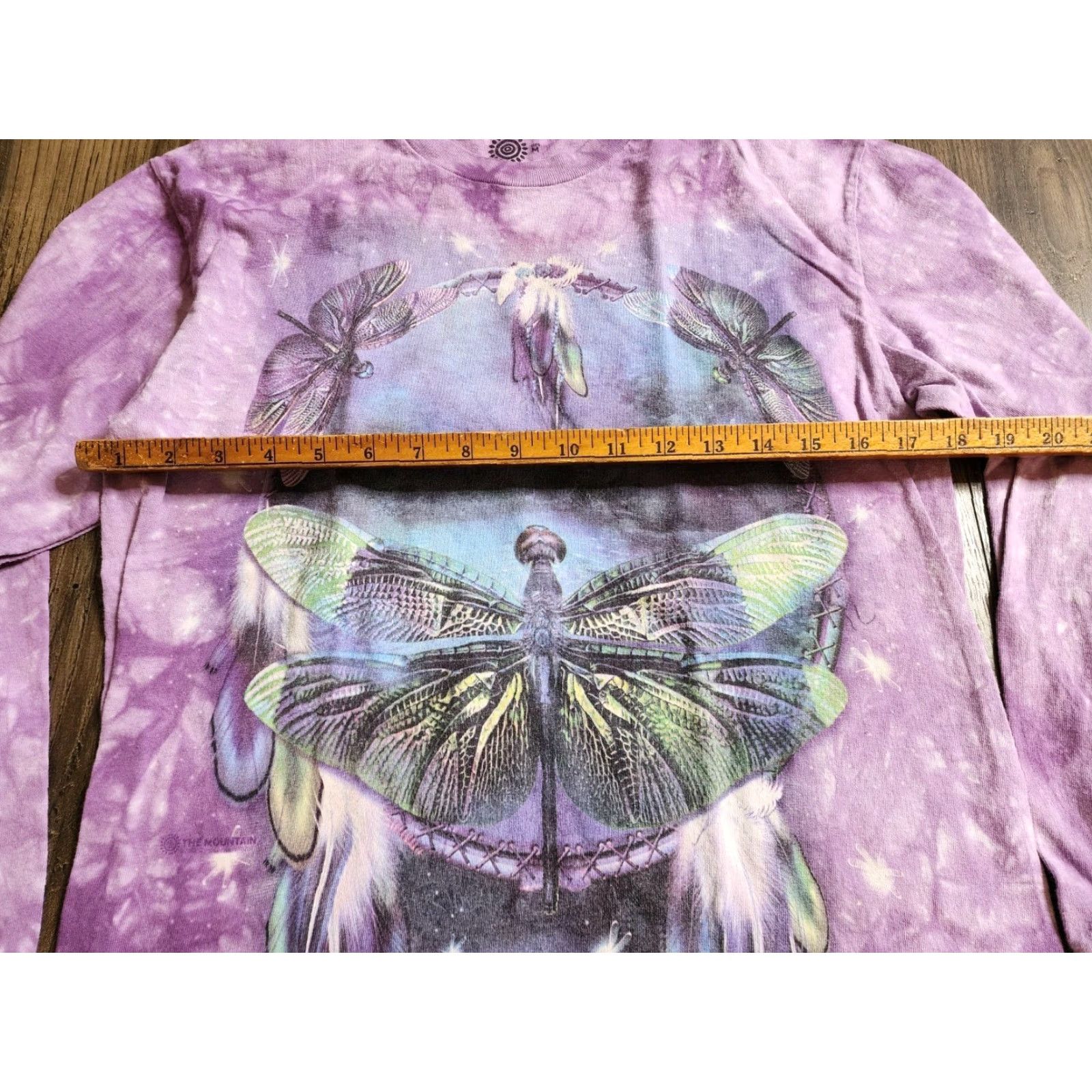 The Mountain VINTAGE The Mountain Shirt Womens M Purple Crew Neck Long Sleeve Dragonfly Dream Catcher Tie Dye Cavalaris 2012 Size M / US 6-8 / IT 42-44 - 3 Thumbnail