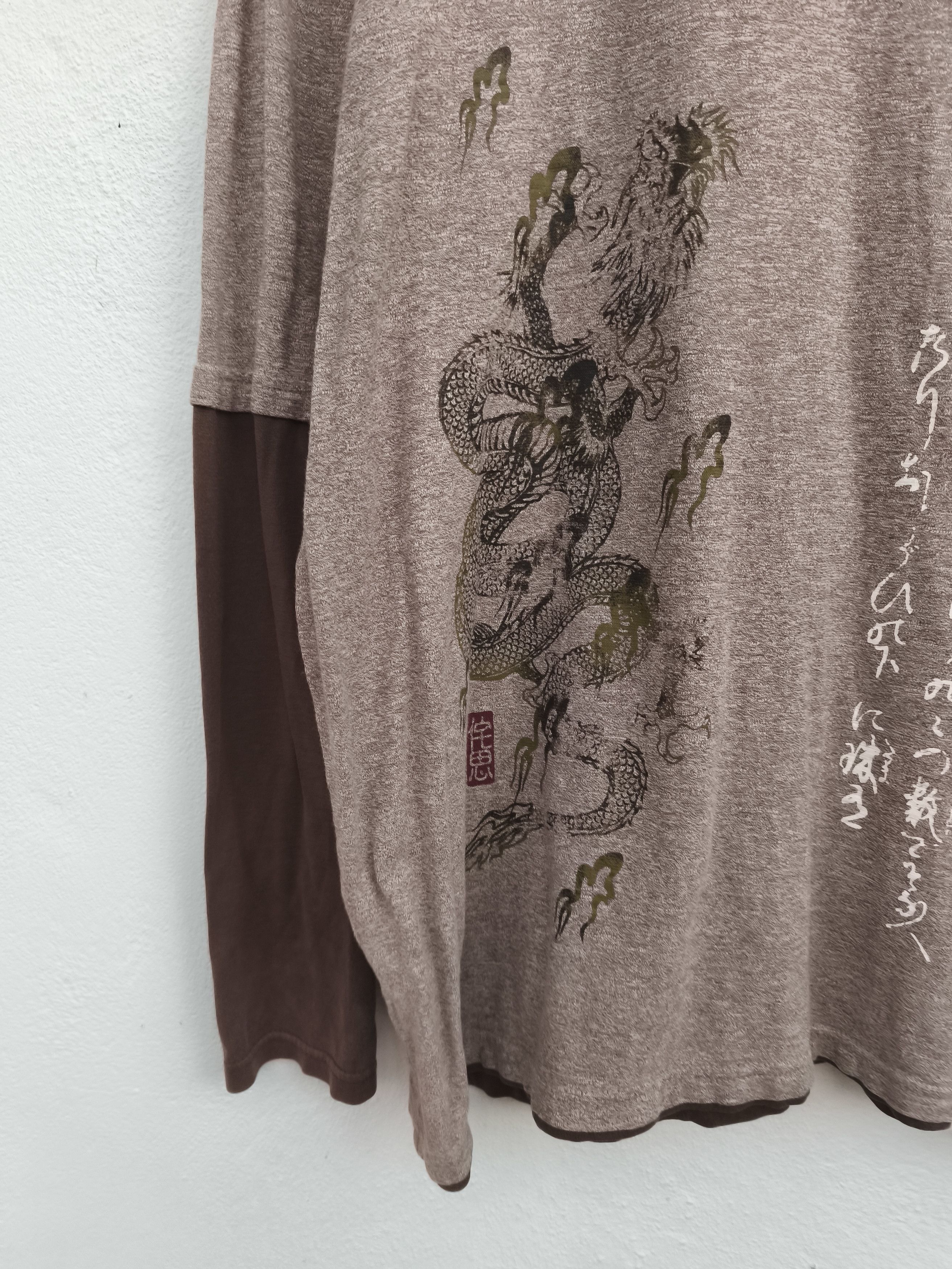 Japanese Brand 🔥 Vintage y2k Sukajan dragon t shirt double sleeve Karakuri Size US L / EU 52-54 / 3 - 2 Thumbnail