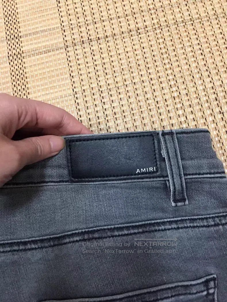 Amiri Amiri Size 31 Mx1 gray split leather jeans Size US 31 - 7 Thumbnail