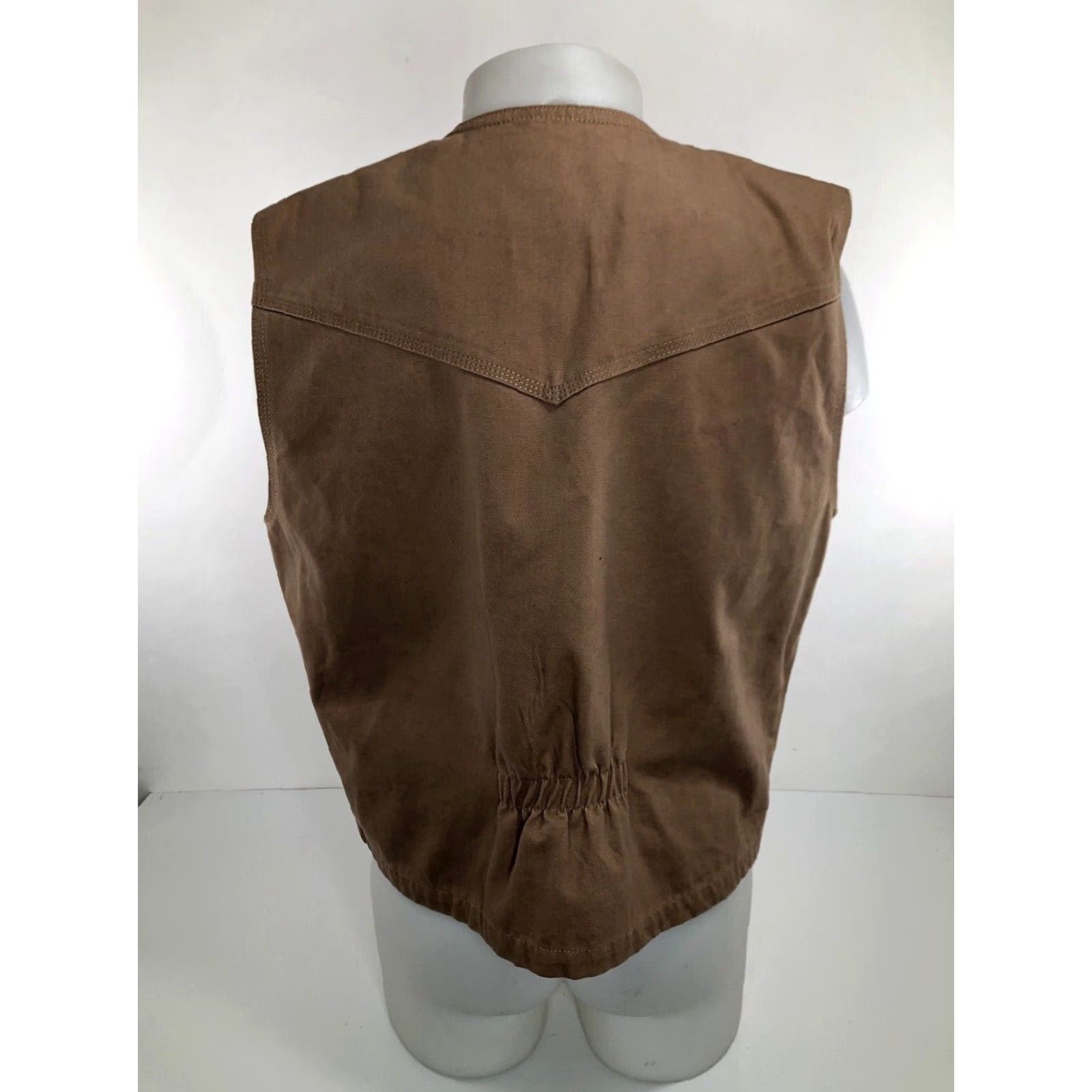 Vintage WYOMING TRADERS - Canvas Western Vest - L Navy? Light Brown - Men - Size L - Western Theme - Cotton Canvas Vest Men L Light Brown Size US L / EU 52-54 / 3 - 4 Thumbnail