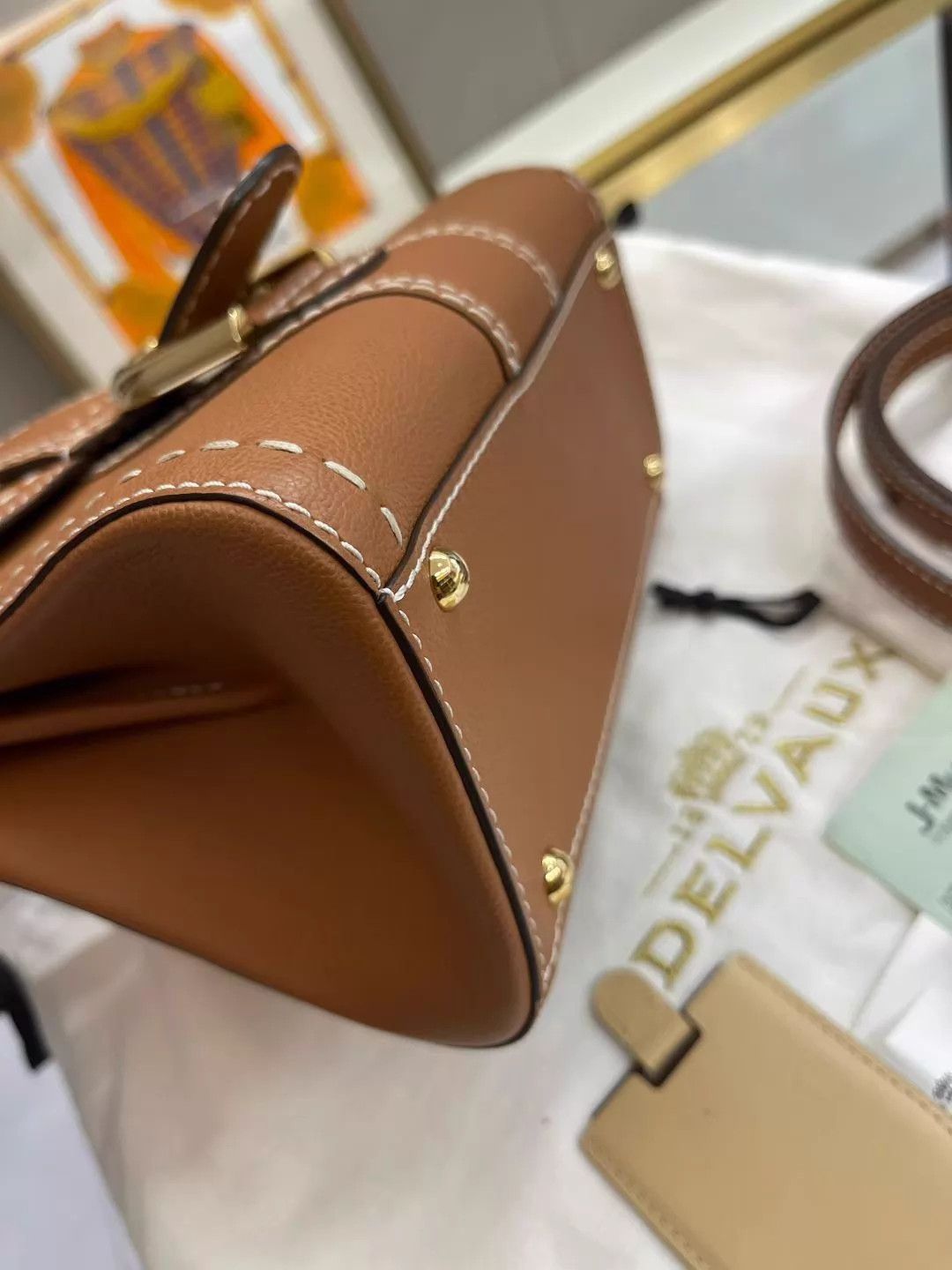Delvaux DELVAUX Brillant Mini Caramel 20x11x16 Like New Size ONE SIZE - 7 Thumbnail