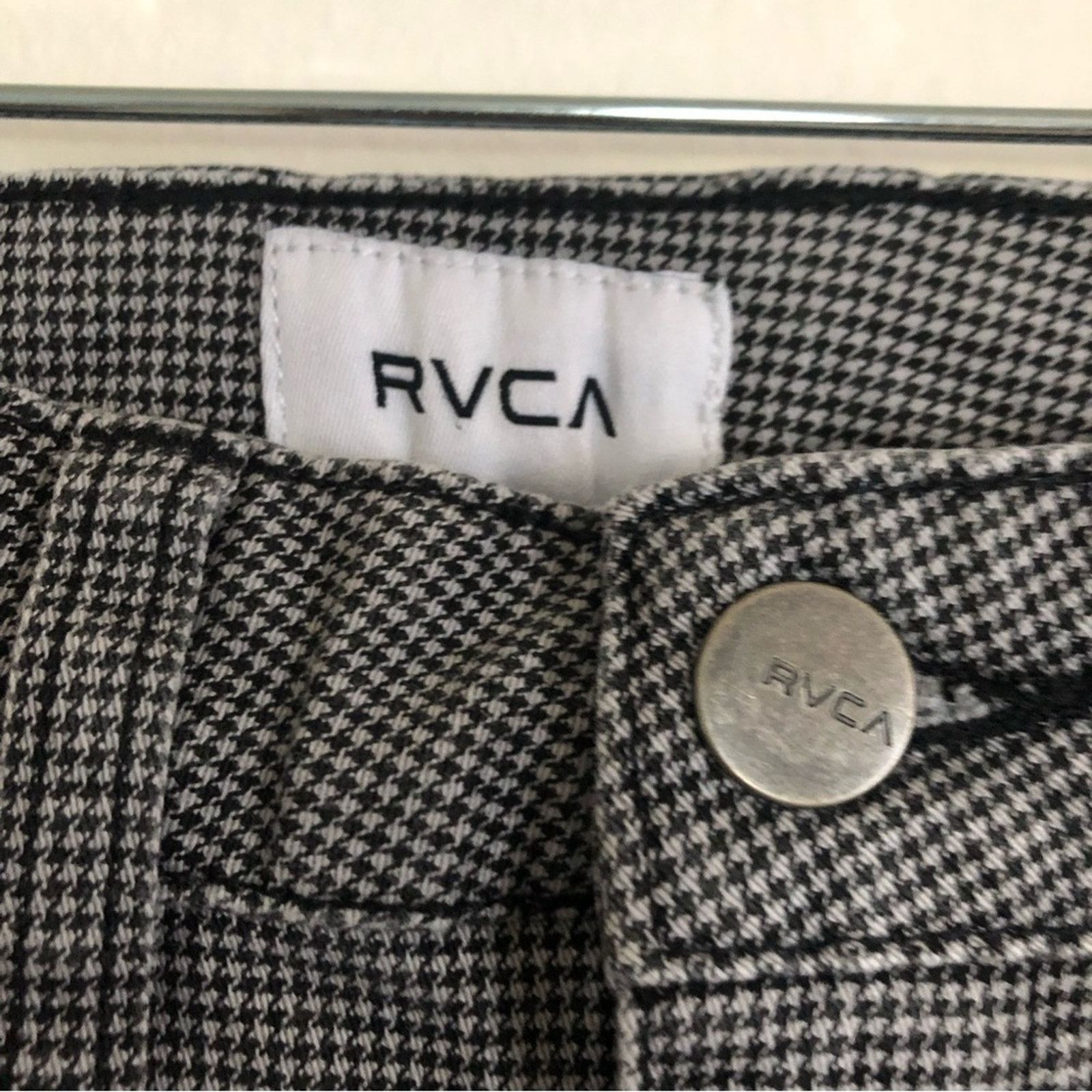 RVCA RVCA Solar Black White Houndstooth Skinny High Denim Pants Size 24" / US 00 / IT 34 - 2 Thumbnail