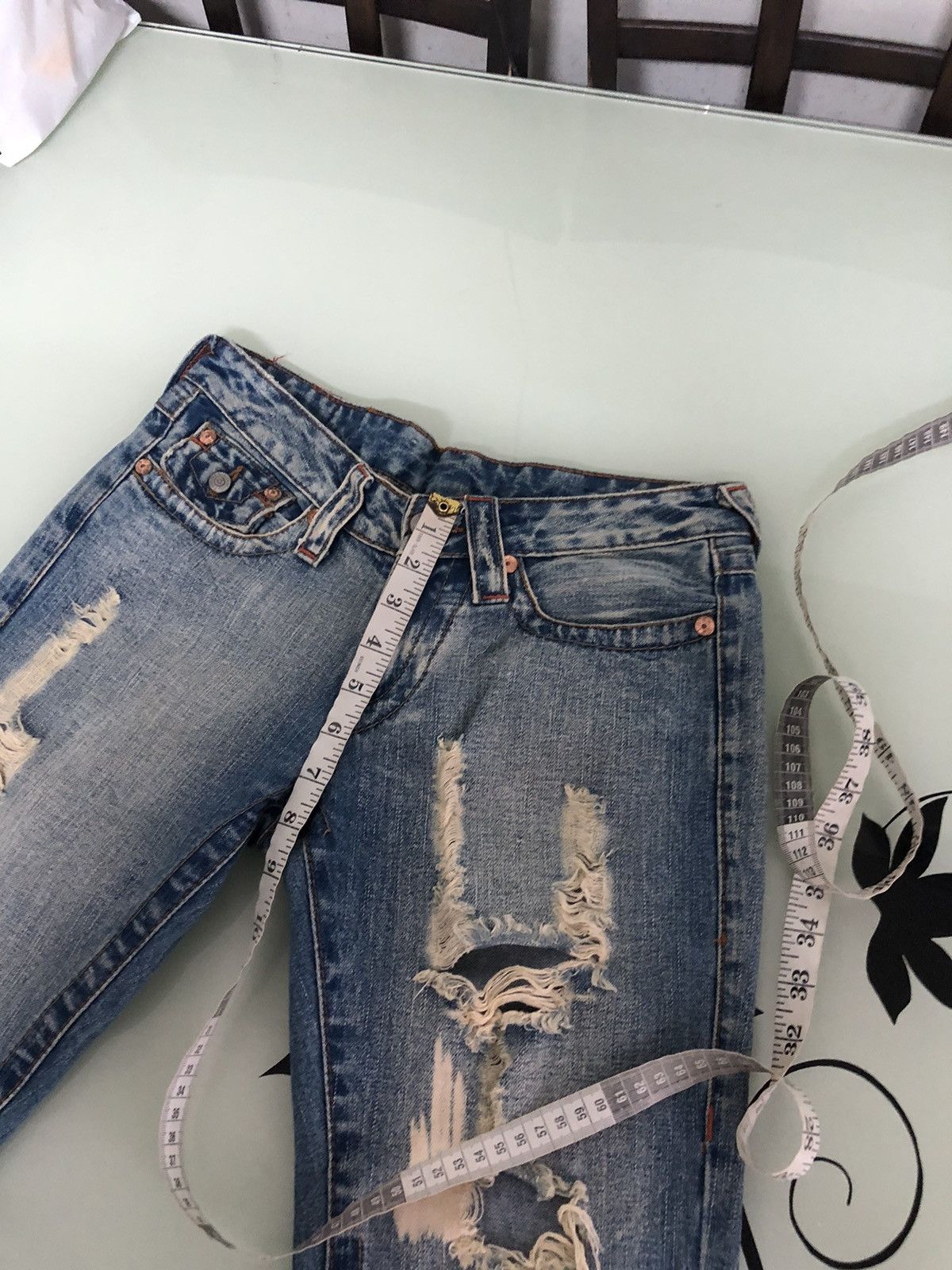 True Religion Rare❗️Vintage True Religion Distressed Boot Cut Jeans Size 26" / US 2 / IT 38 - 20 Thumbnail