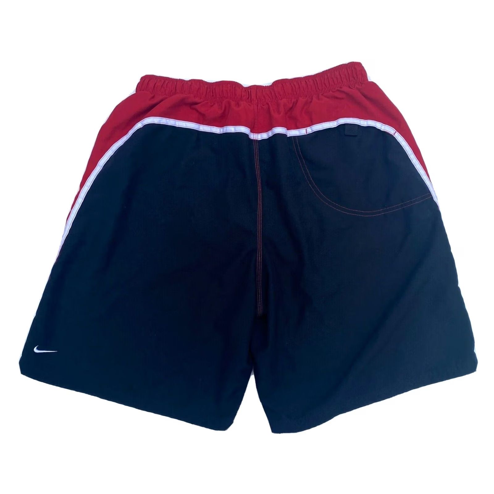 Nike VINTAGE Nike Swim Shorts Men’s L Black and Red Y2K Beach Style Bottoms Size US 33 - 2 Thumbnail