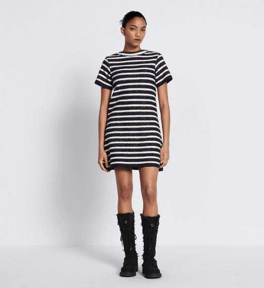 Dior o1w1db10725 424R16 Marinière Short Dress in Navy Blue/White Size XS / US 0-2 / IT 36-38 - 4 Thumbnail