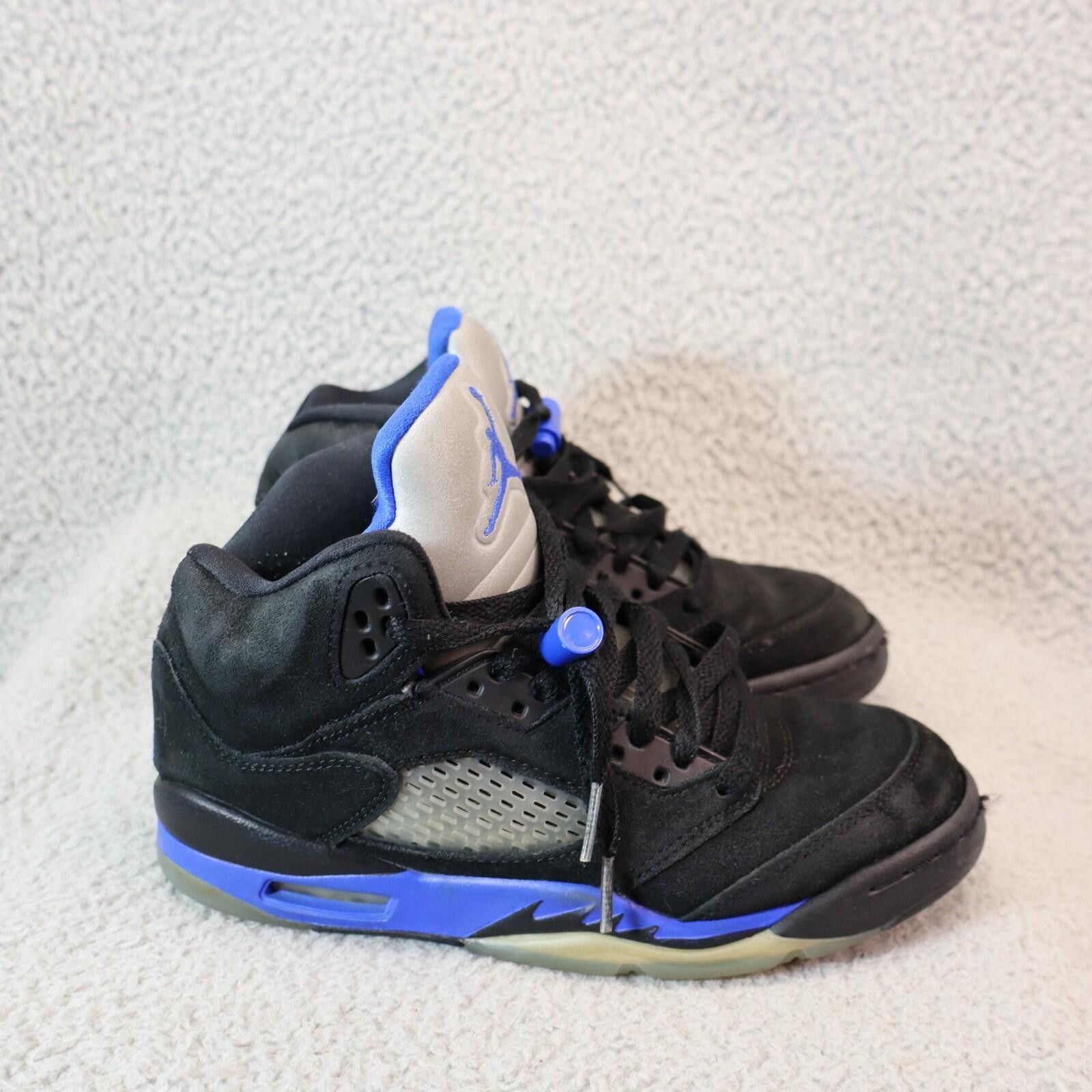 Jordan Brand Jordan 5 Retro GS 440888-004 Youth Size 4Y Black Racer Blue Size US 5 / EU 37 - 4 Thumbnail