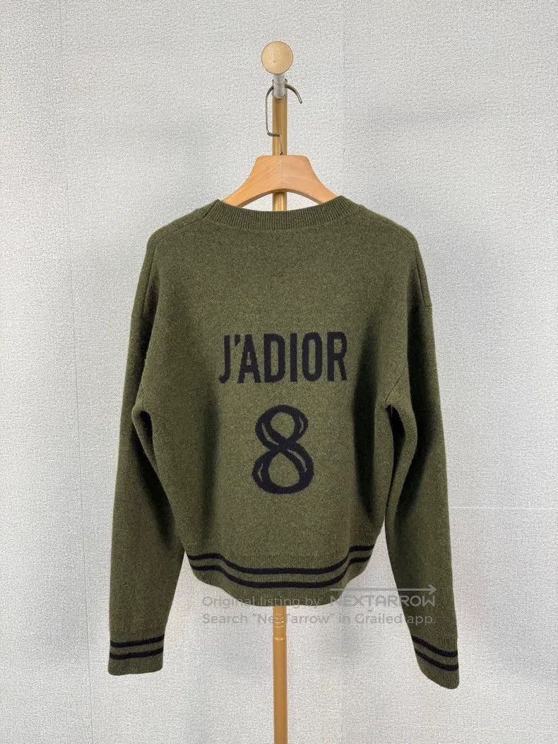 Dior Dior Olive green digital 8logo cashmere sweater Size XS / US 0-2 / IT 36-38 - 2 Thumbnail