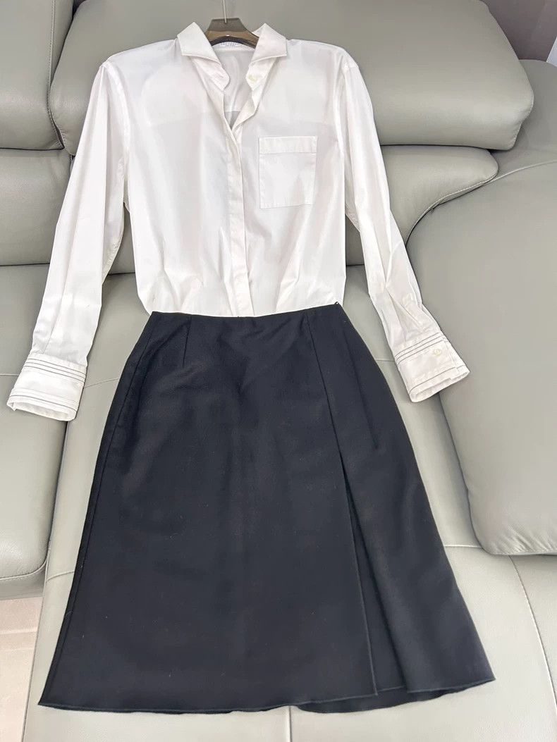 LORO PIANA Black cashmere skirt