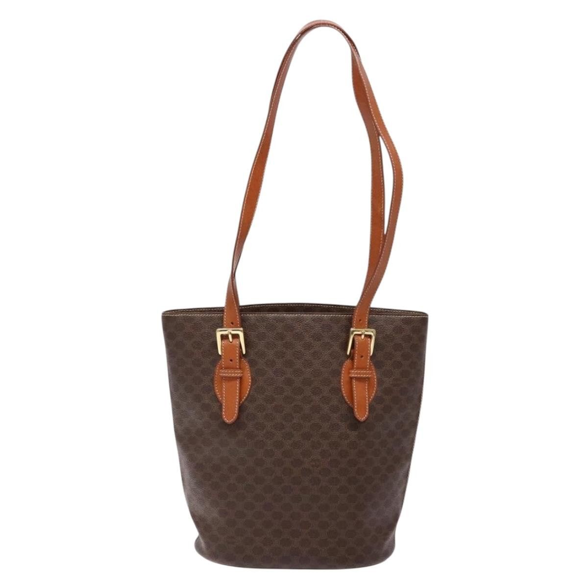 Celine CELINE Macadam Canvas Hand Bag Pvc Leather Brown Gold Size ONE SIZE - 3 Thumbnail