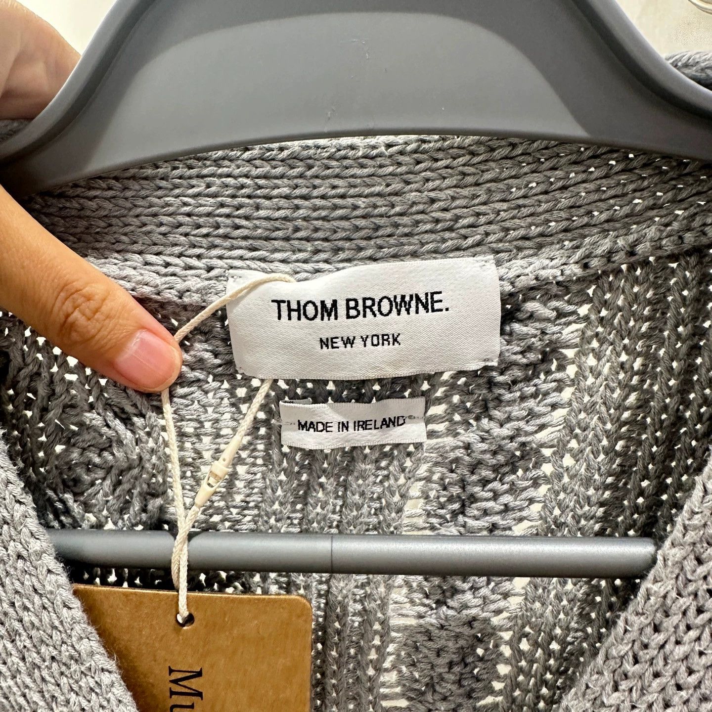 Thom Browne THOM BROWNE may755 gray cable knit cardigan 38 Size XS / US 0-2 / IT 36-38 - 3 Thumbnail