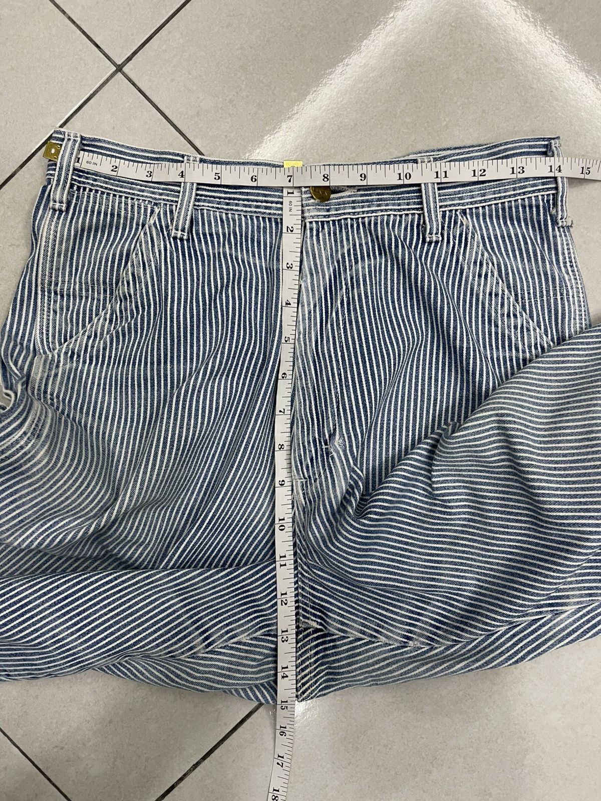 Lee Lee Hickory Stripe Carpenter Pants Union Made Sanforized Size 28" / US 6 / IT 42 - 14 Thumbnail
