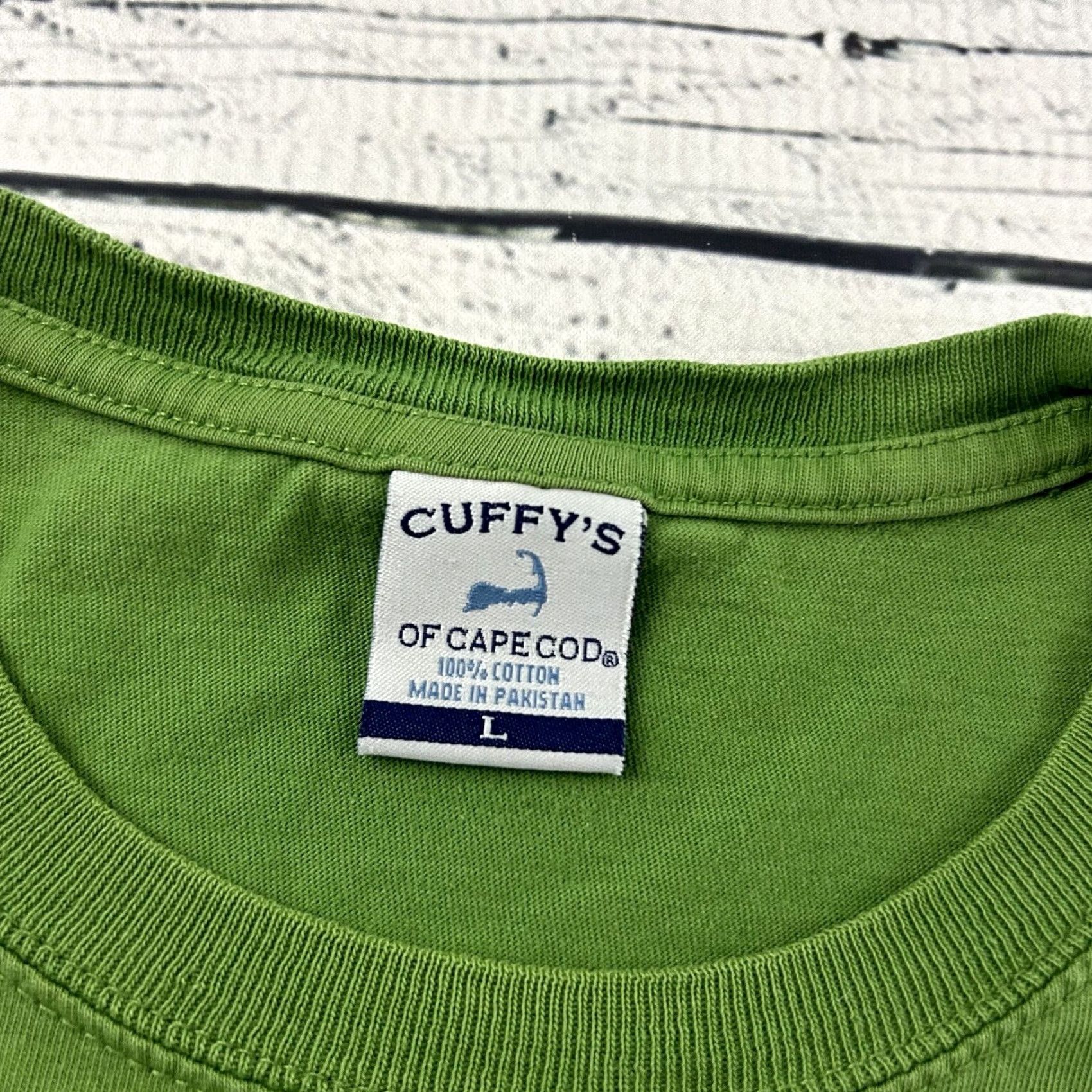 Vintage Cuffy's Cape Cod Massachusetts Short Sleeve T Shirt Men's L Green Shirt Size US L / EU 52-54 / 3 - 2 Thumbnail