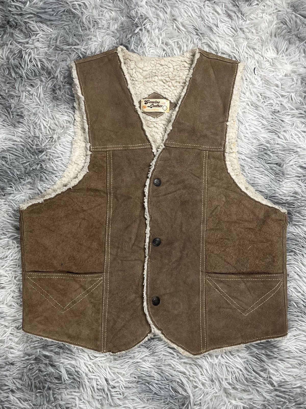 Genuine Leather Vintage Genuine Laether Vest Size M / US 6-8 / IT 42-44 - 1 Thumbnail