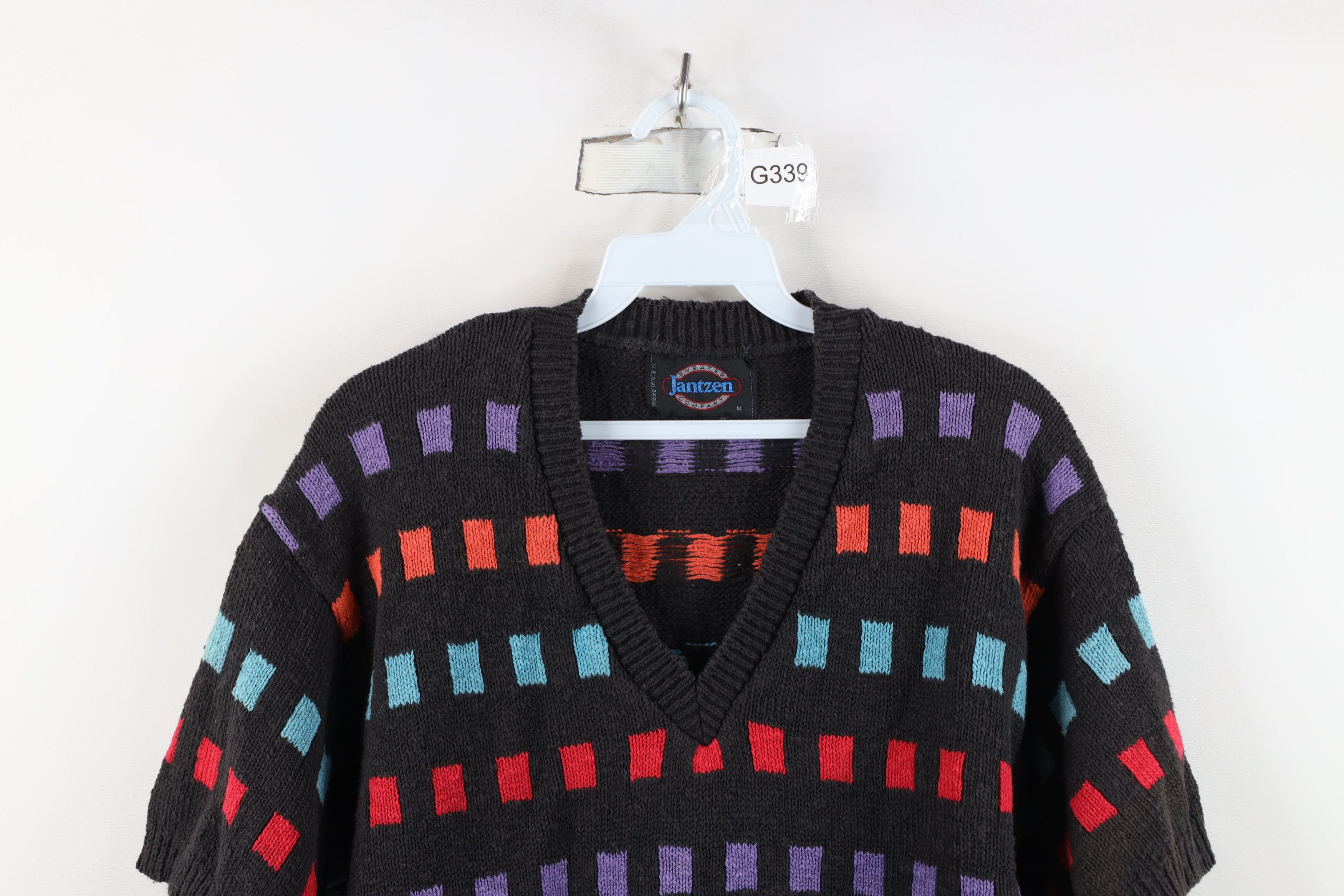 Vintage Vintage 90s Streetwear Checkered Short Sleeve Sweater US Size M / US 6-8 / IT 42-44 - 2 Thumbnail